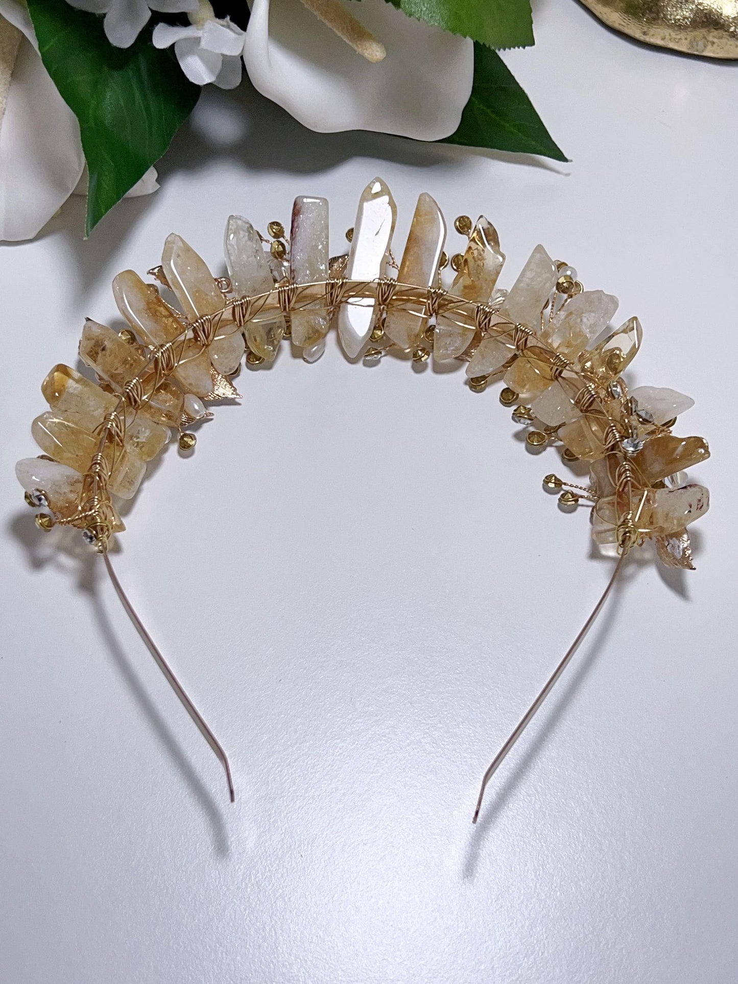 Citrine Flower Gold Tiara