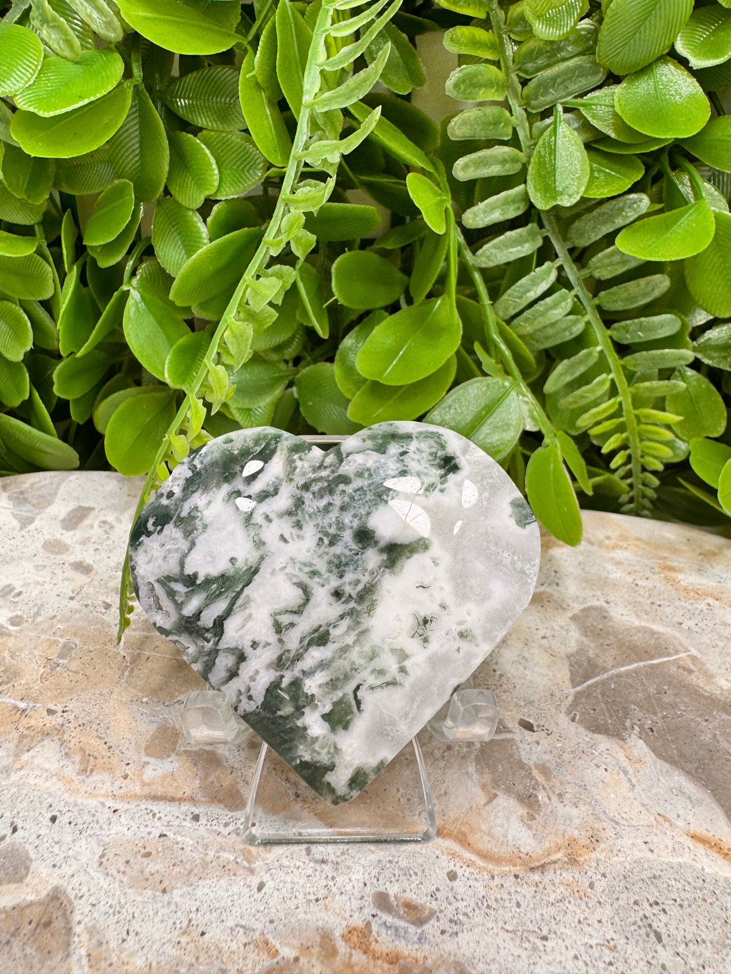Moss Agate Heart 102g
