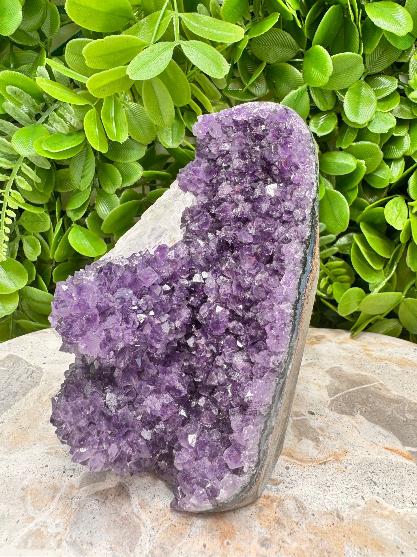 Amethyst Freeform with Calcite 952g