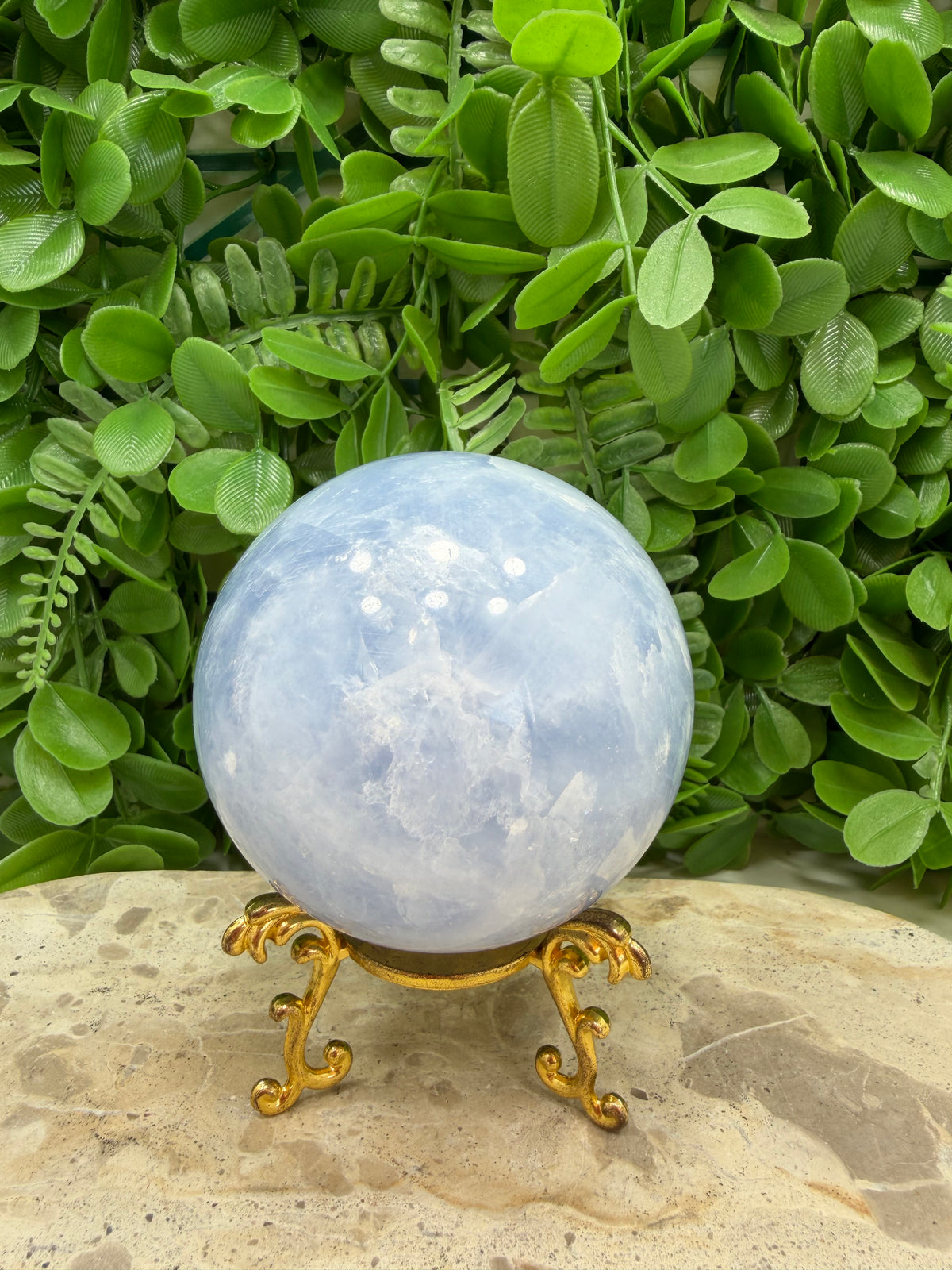 Blue Calcite Sphere 742g