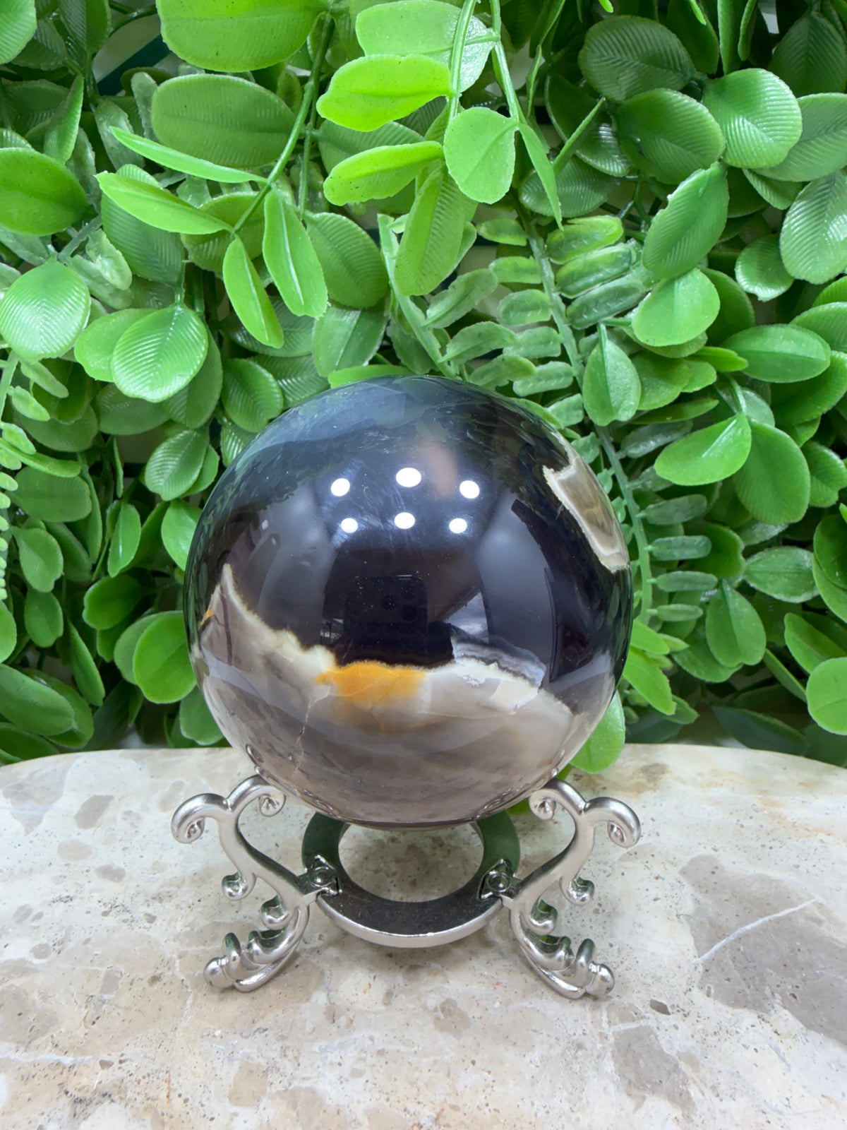 Volcanic Agate Sphere | Grounding • Protection • Strength