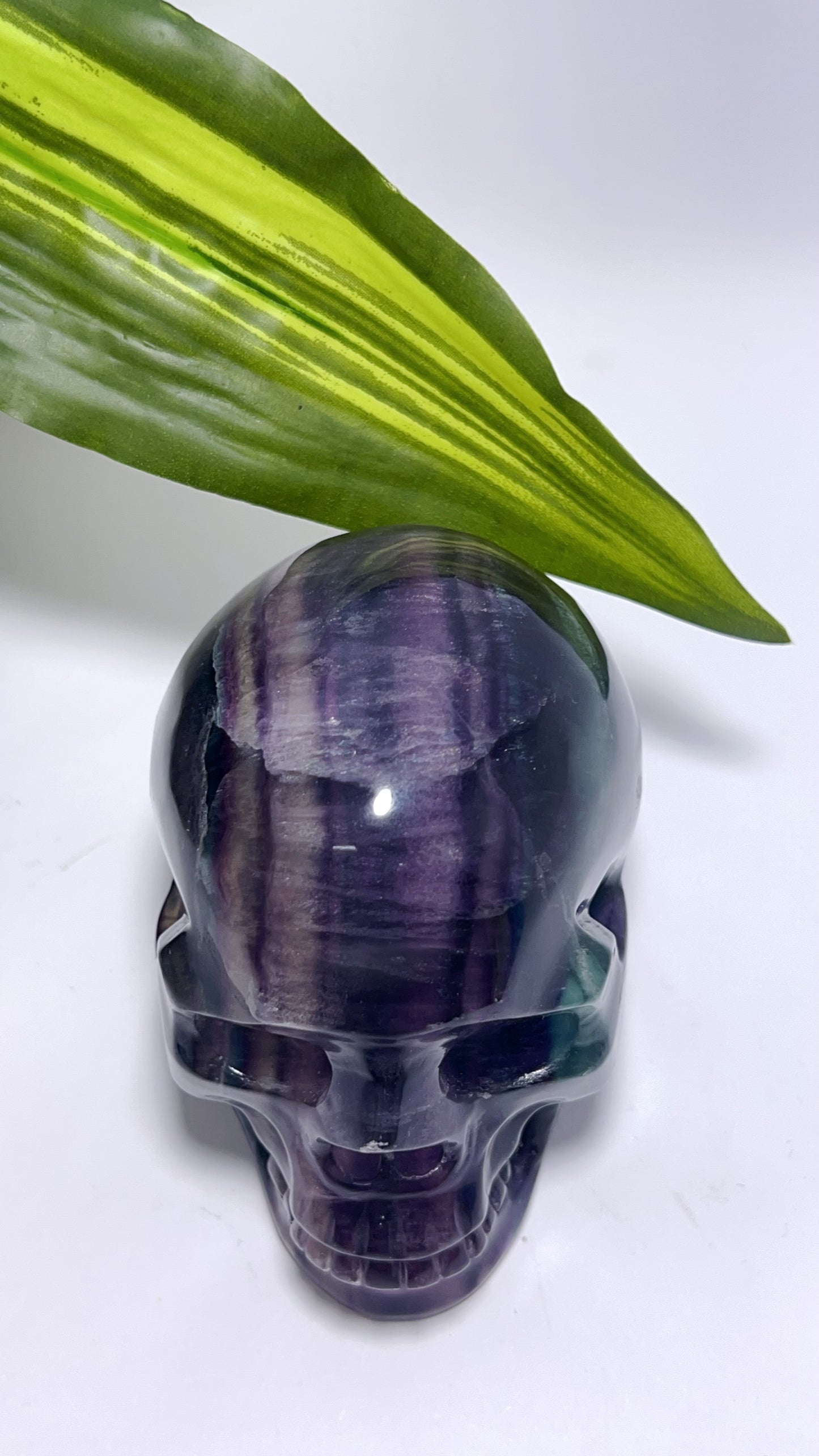Purple Fluorite Skull 424g
