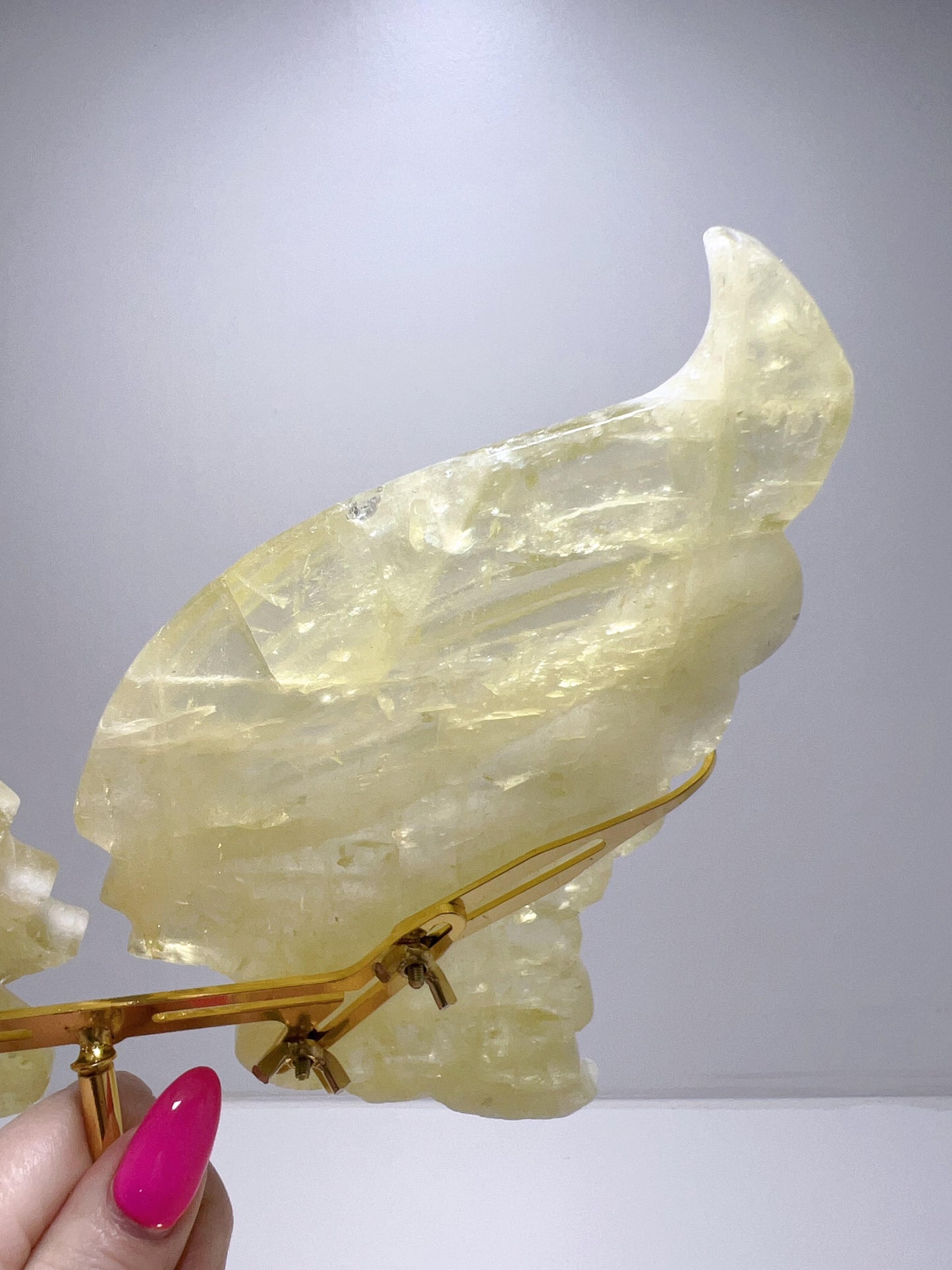 Citrine Butterfly Wings with Gold Stand