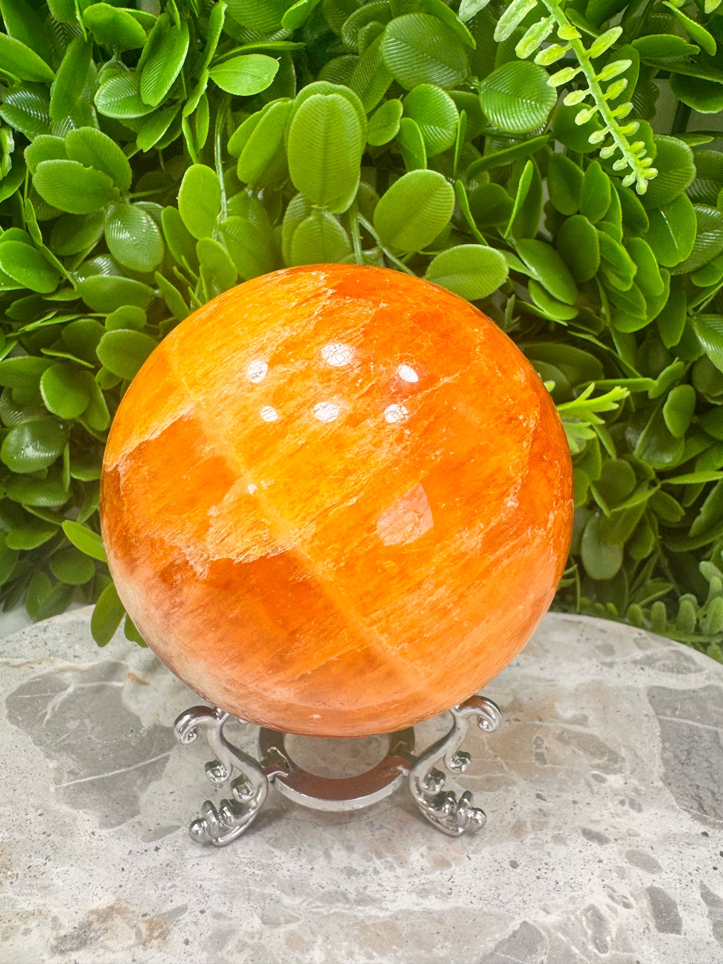 Crystalised Orange Calcite Sphere 1260g