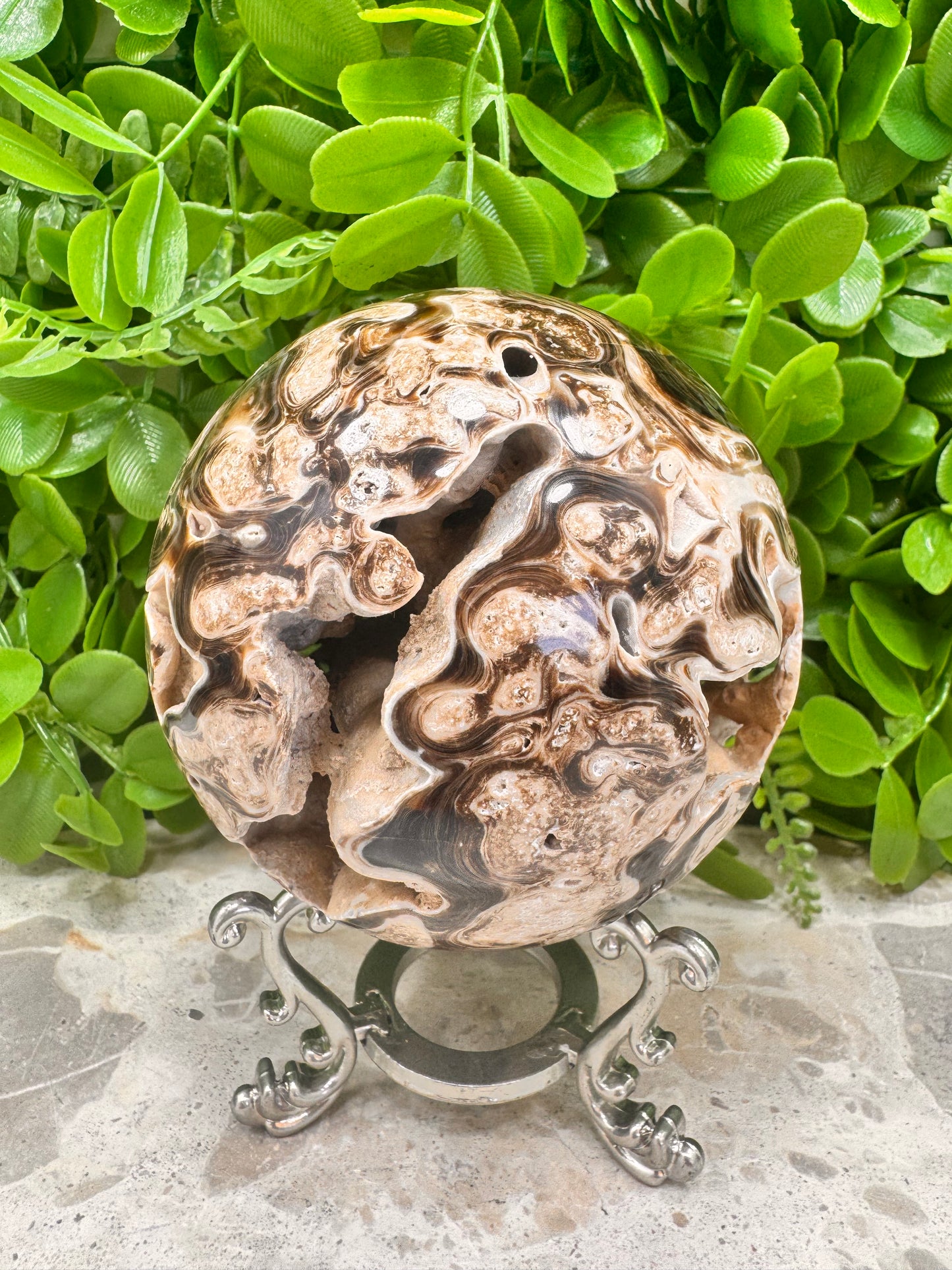 Chocolate Calcite Sphere 806g