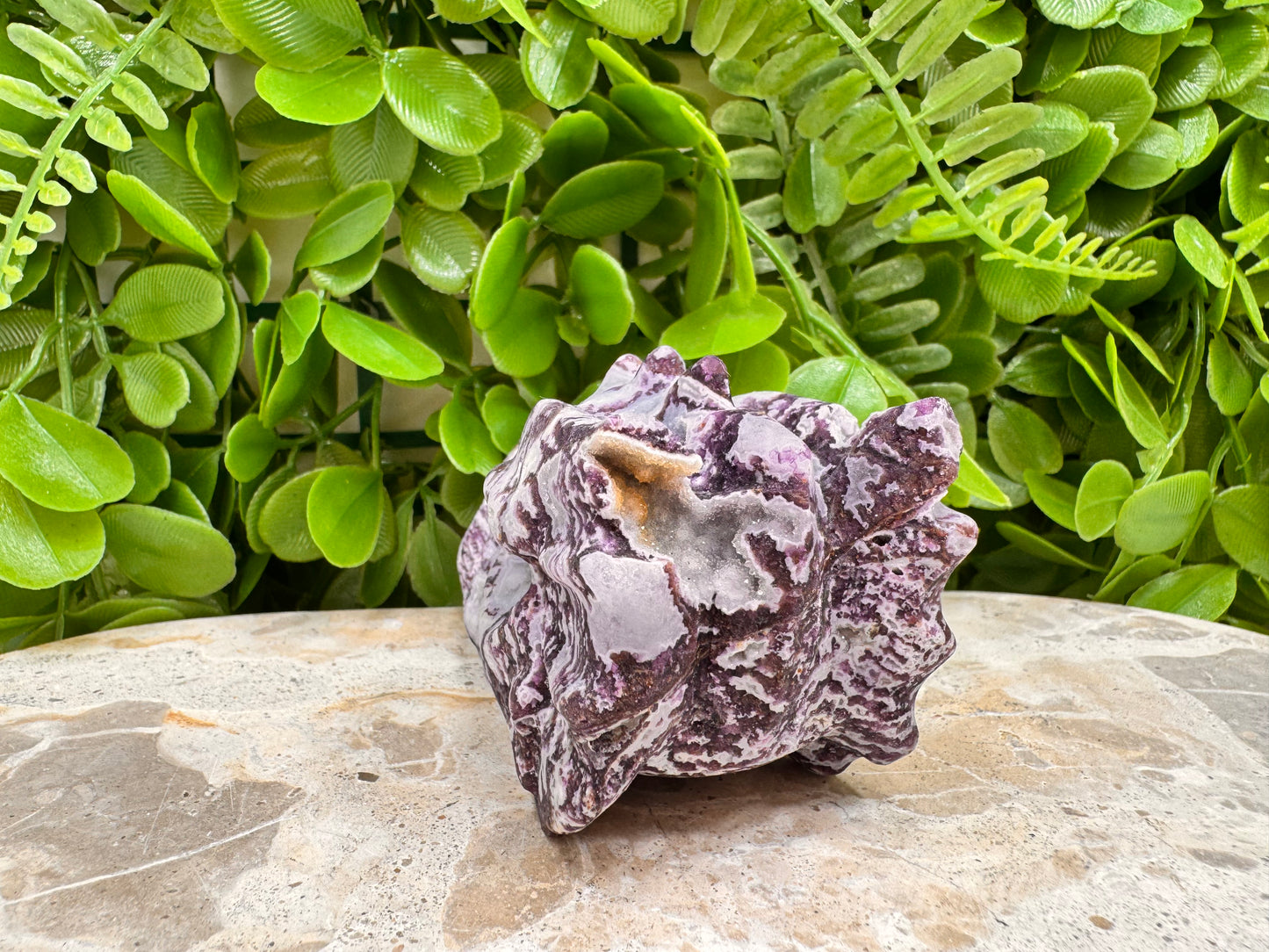 Purple Sphalerite Dragon Skull 298g