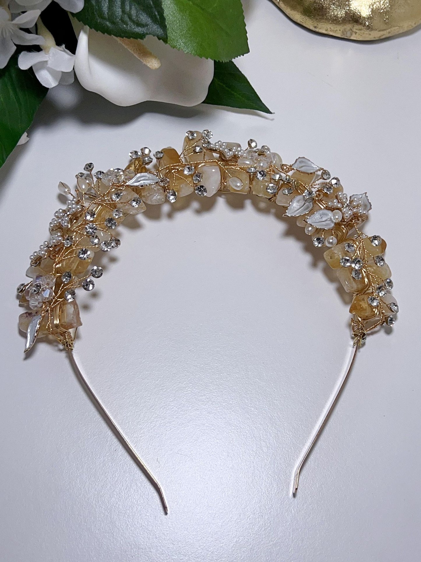 Citrine Flower Gold Tiara