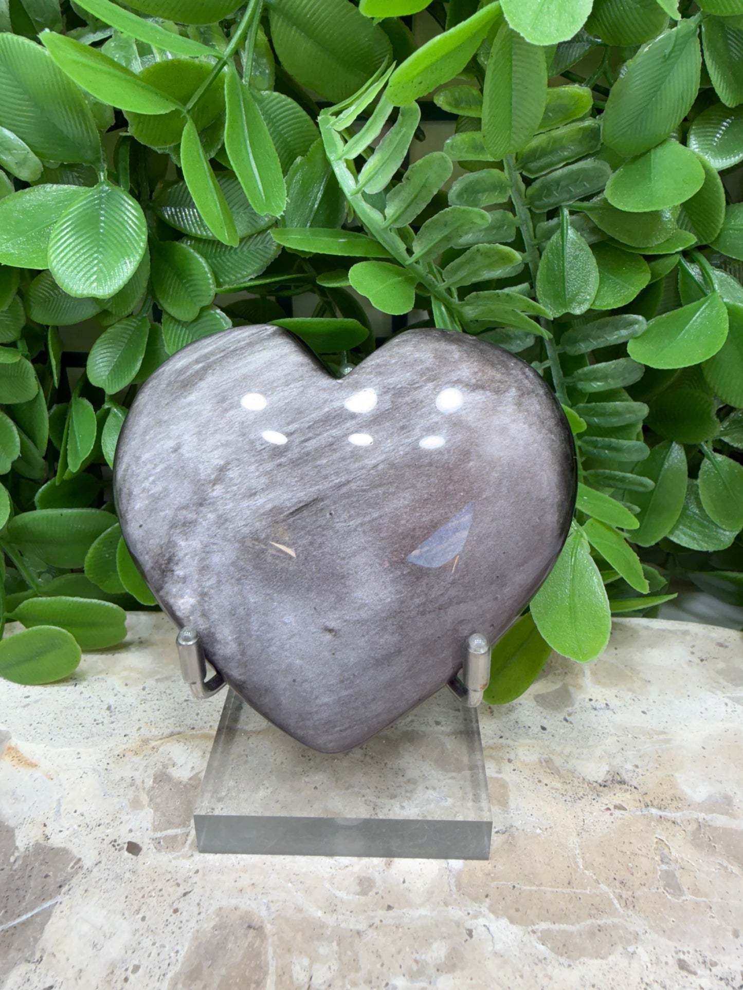 Silver Shein Obsidian Heart 162g