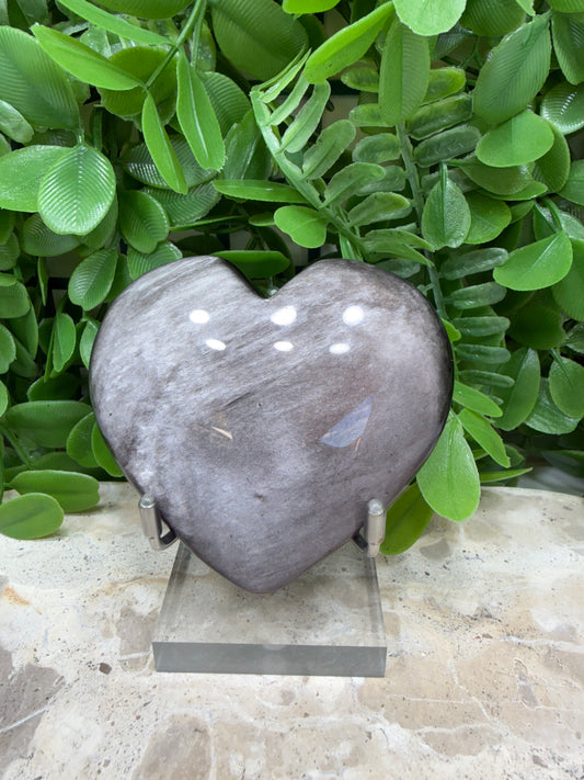 Silver Shein Obsidian Heart 162g