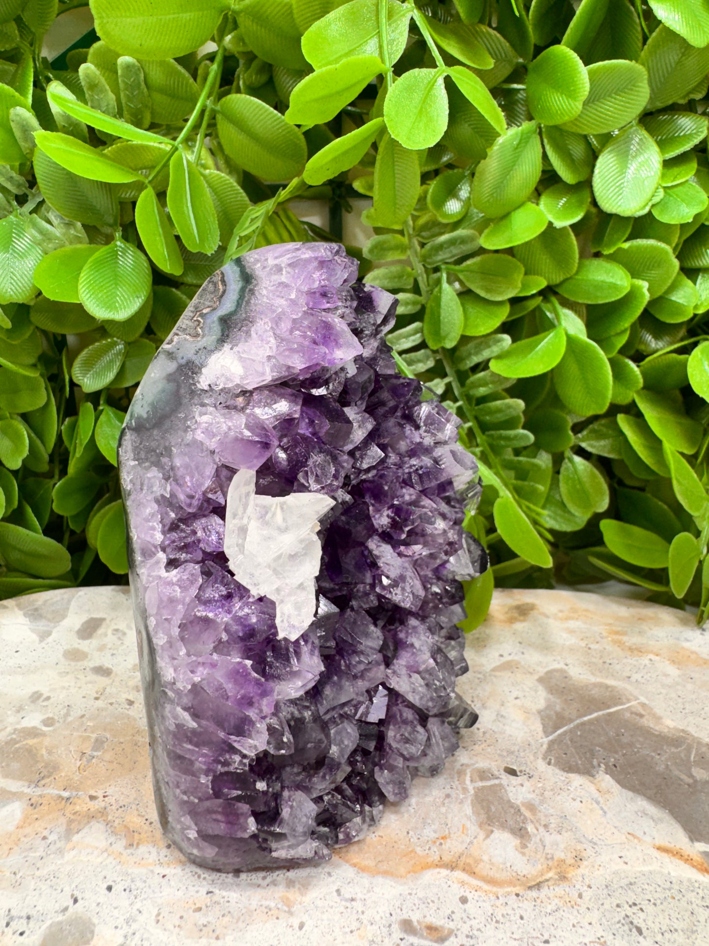 Amethyst with Calcite Freeform 578g