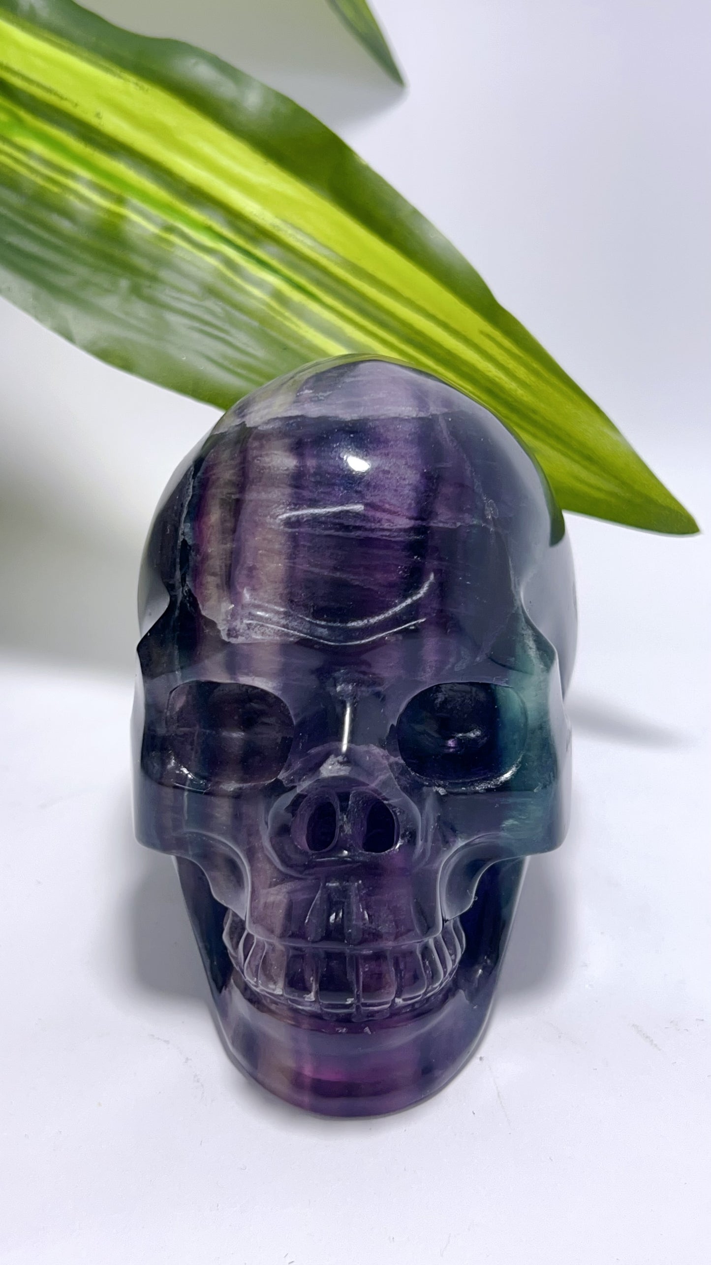Purple Fluorite Skull 424g