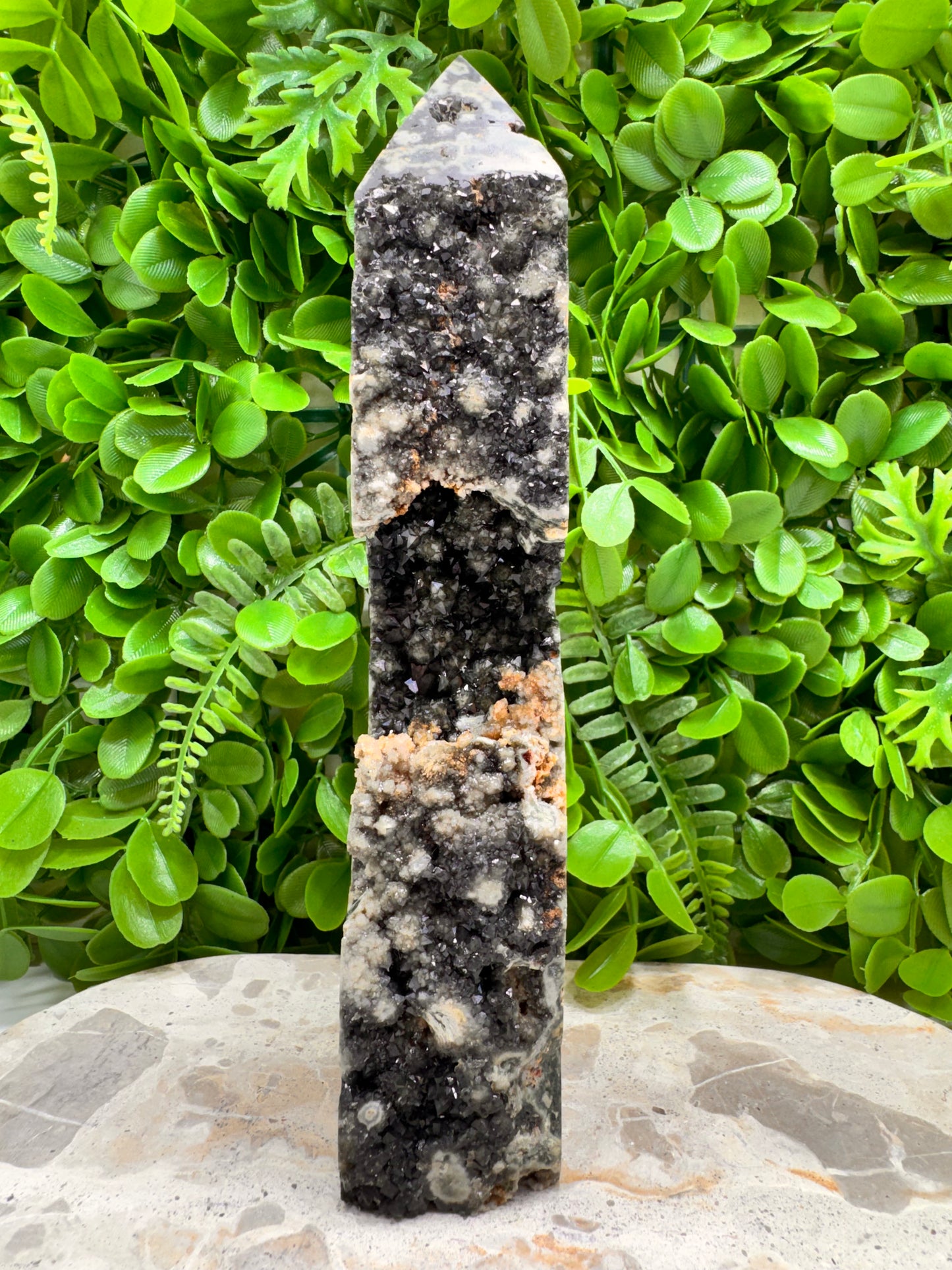 Bubble Ocean Jasper Druzy Tower Freeform 930g