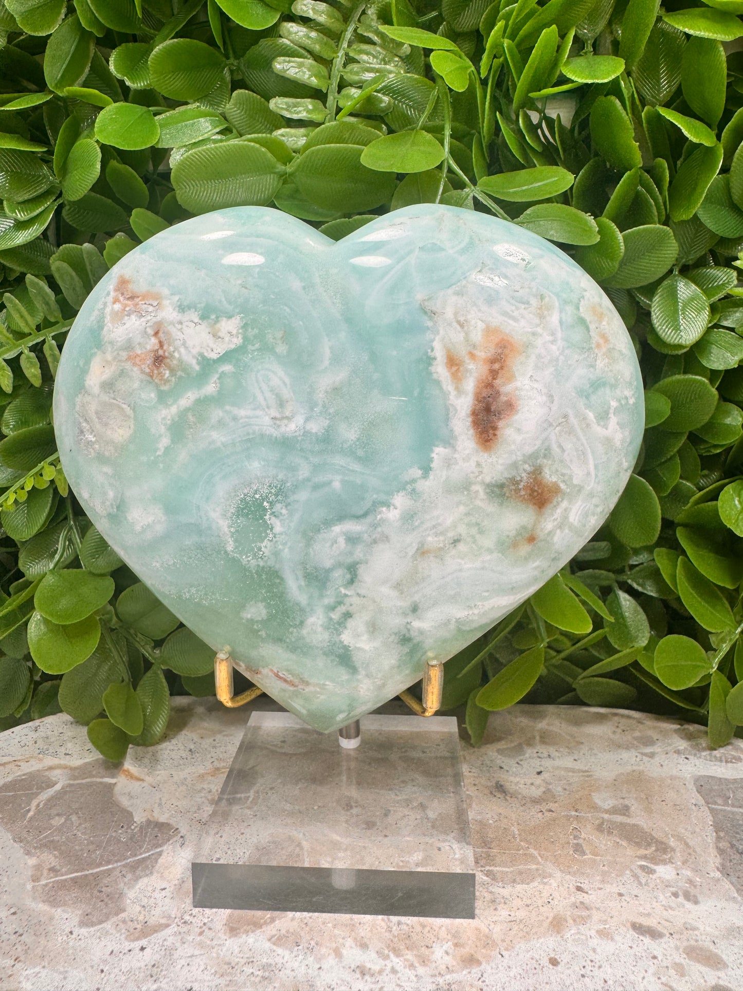Aragonite & Smithsonite Heart 958g