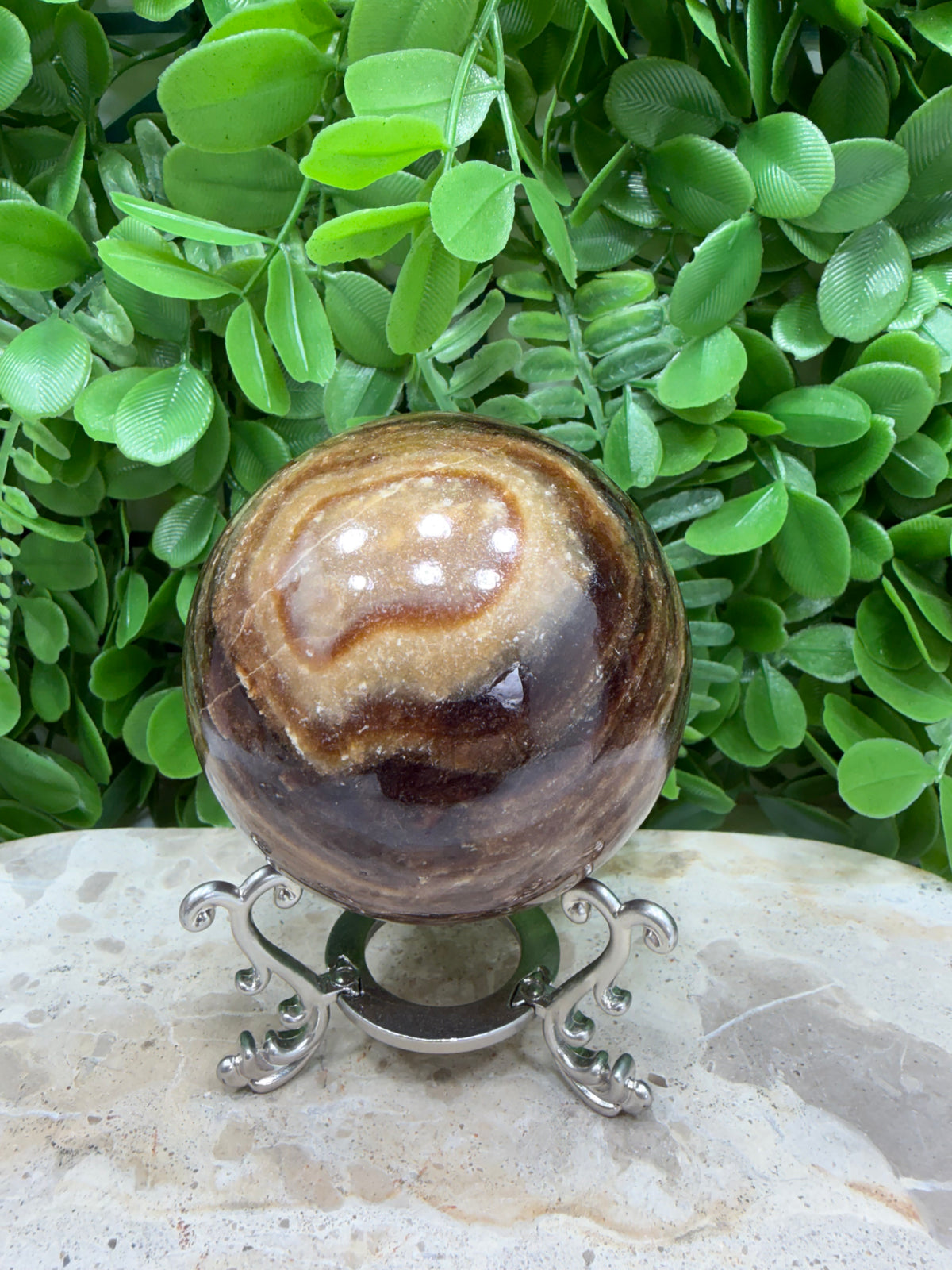 Chocolate Calcite Sphere | Grounding • Emotional Balance • Inner Strength