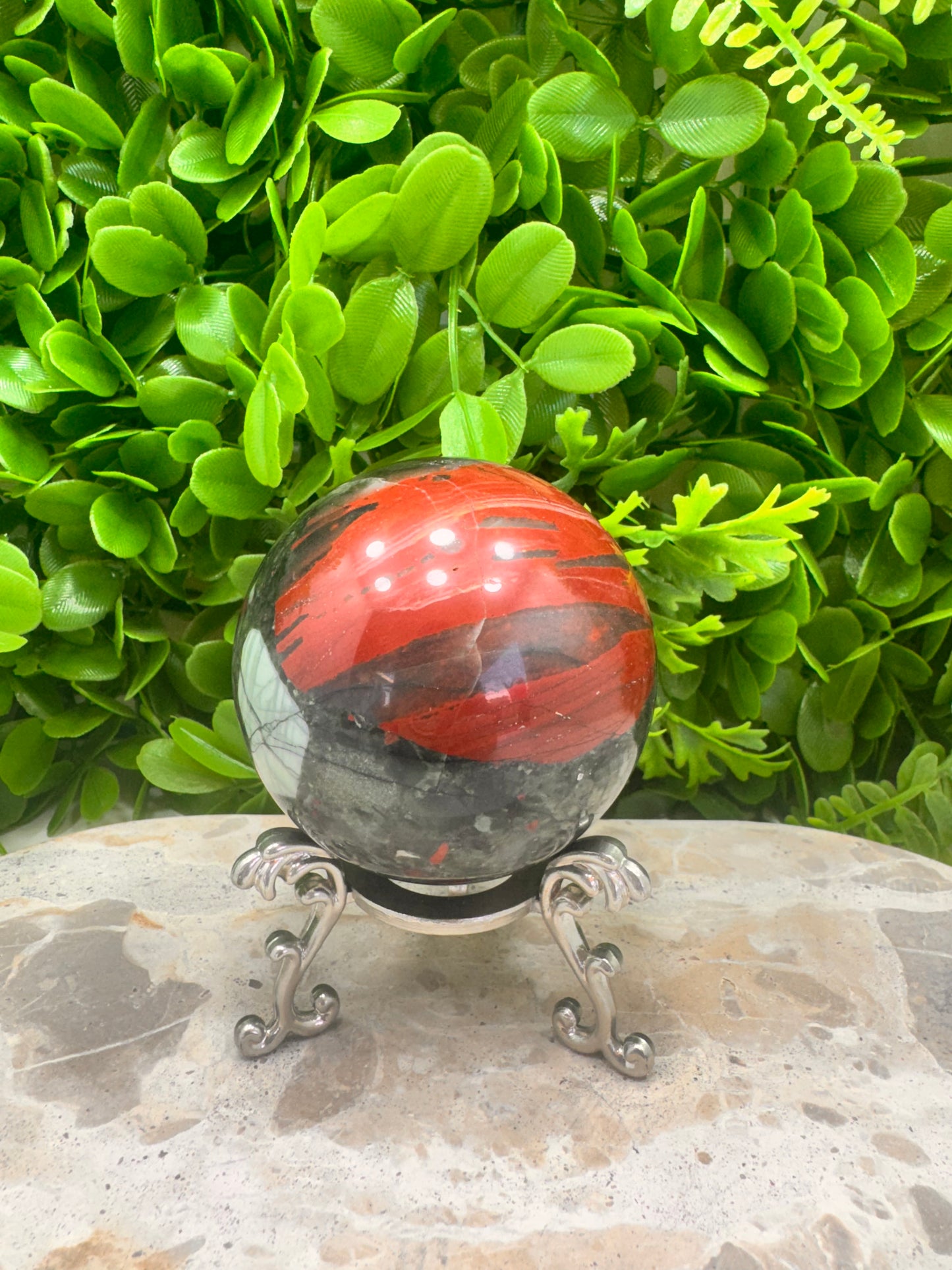 African Bloodstone Sphere 528g