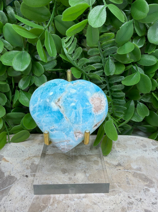 Blue Aragonite Heart 122g