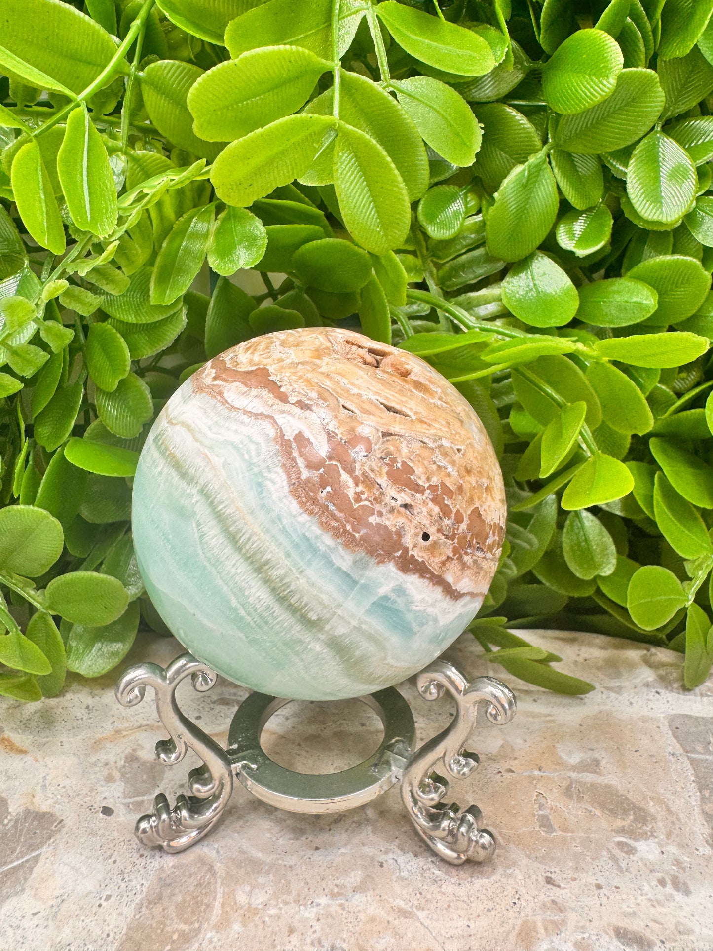 Caribbean Calcite Sphere 464g