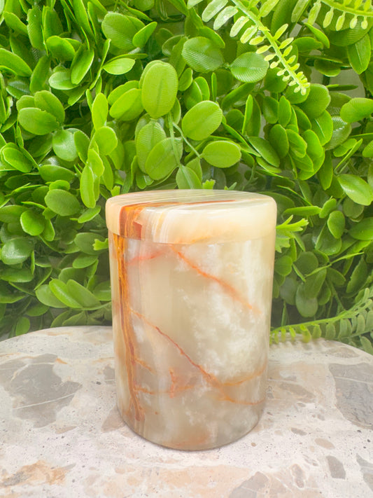 Green Banded Onyx Jar with lid 2 pce 542g