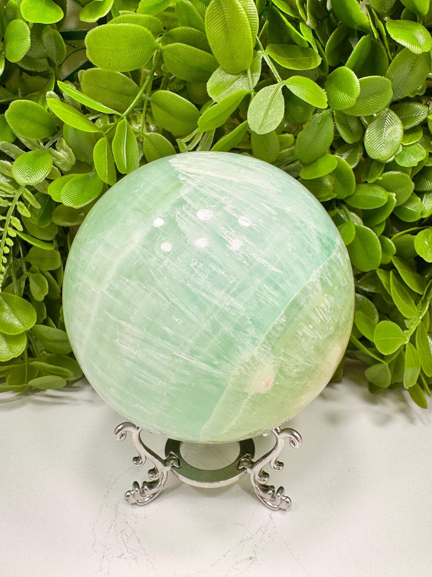Pistachio Calcite Sphere 1814g