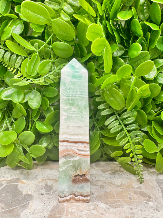 Blue Caribbean Calcite  Tower 294g