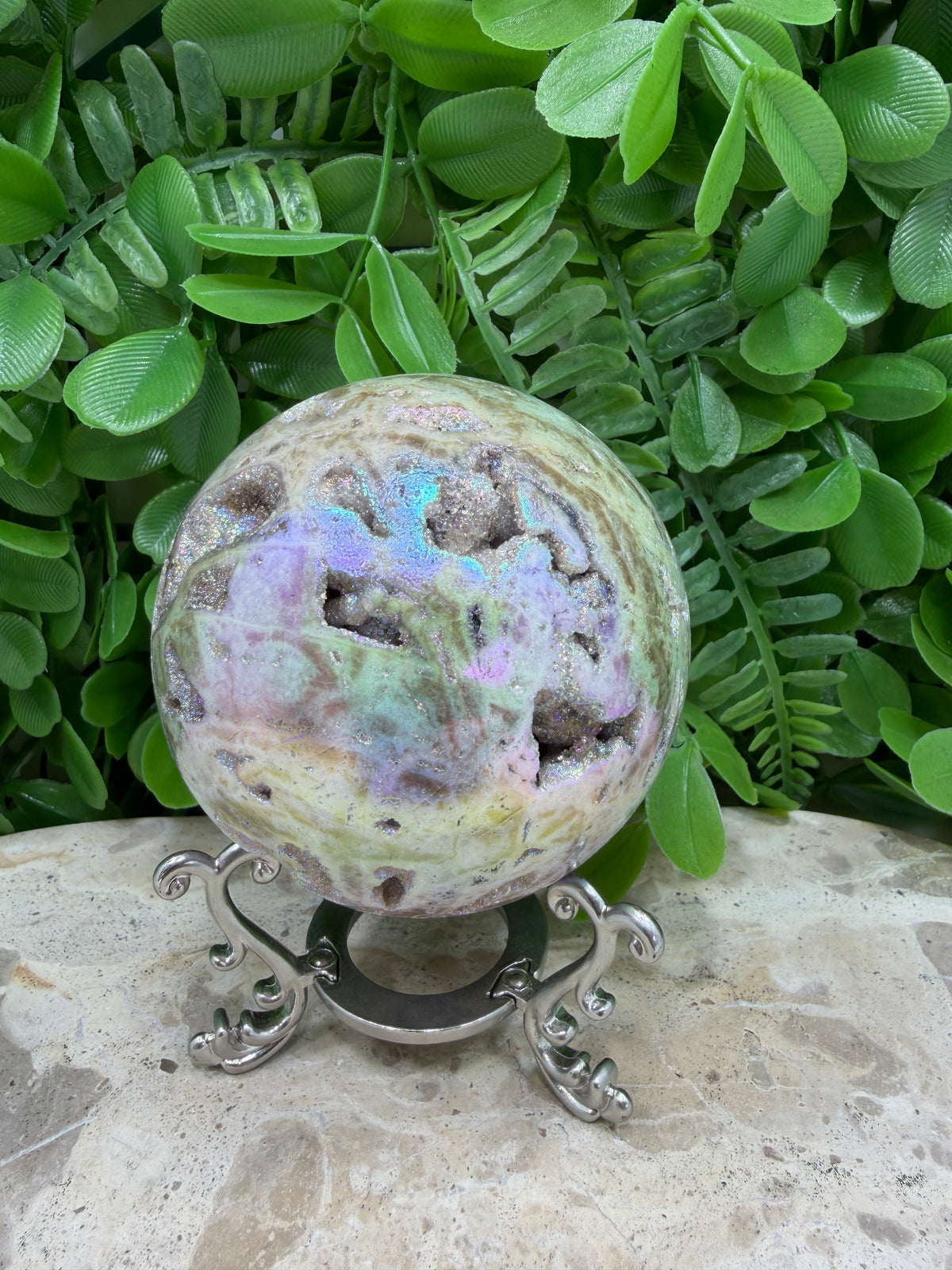 Aura Sphalerite Sphere | Grounding • Confidence • Vitality