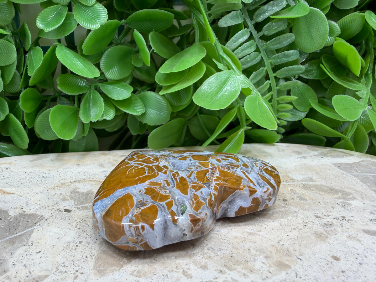 Brecciated Drusy Agate Heart | Strength • Grounding • Stability