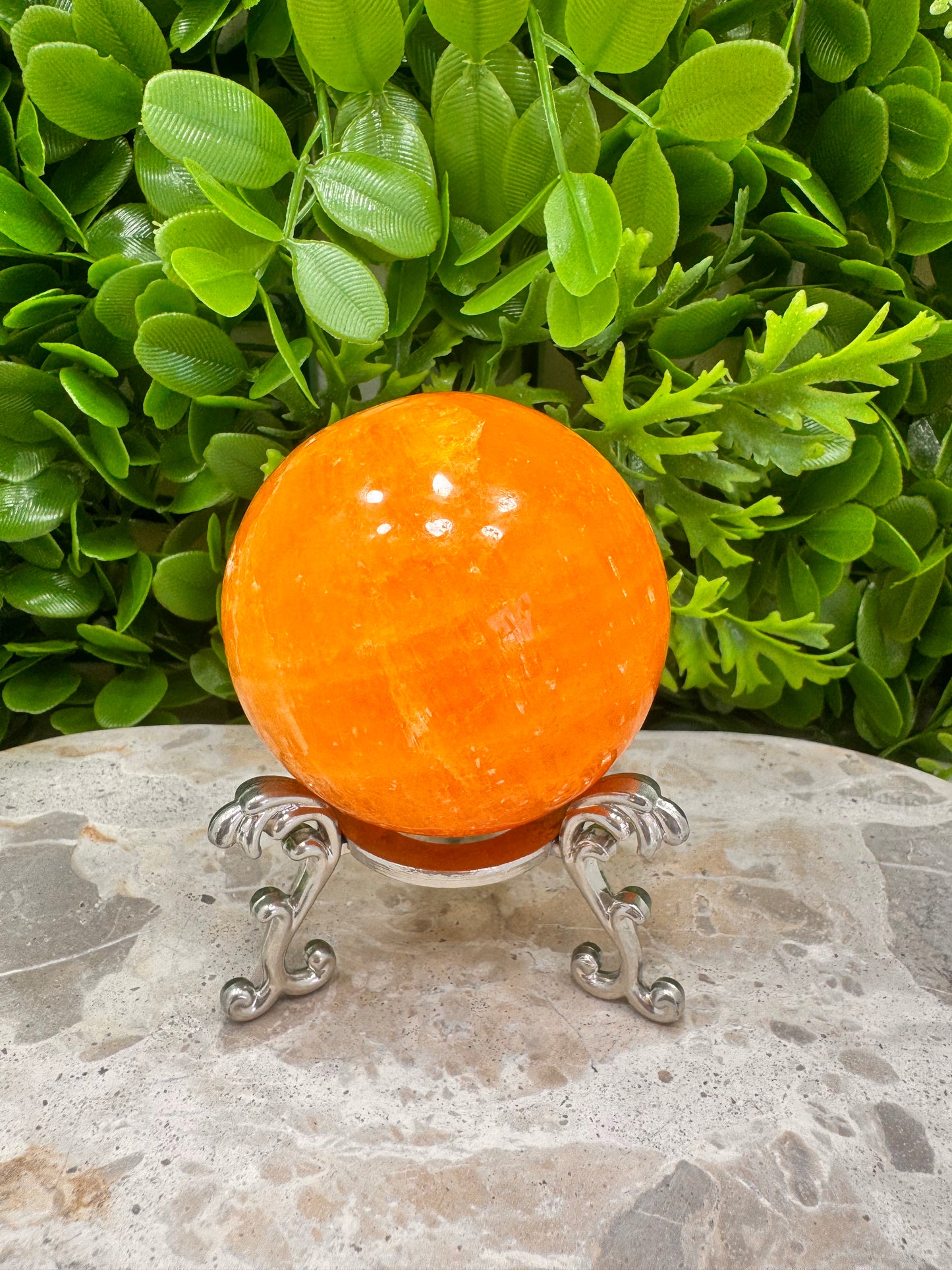 Crystalized Orange Calcite Sphere 398g