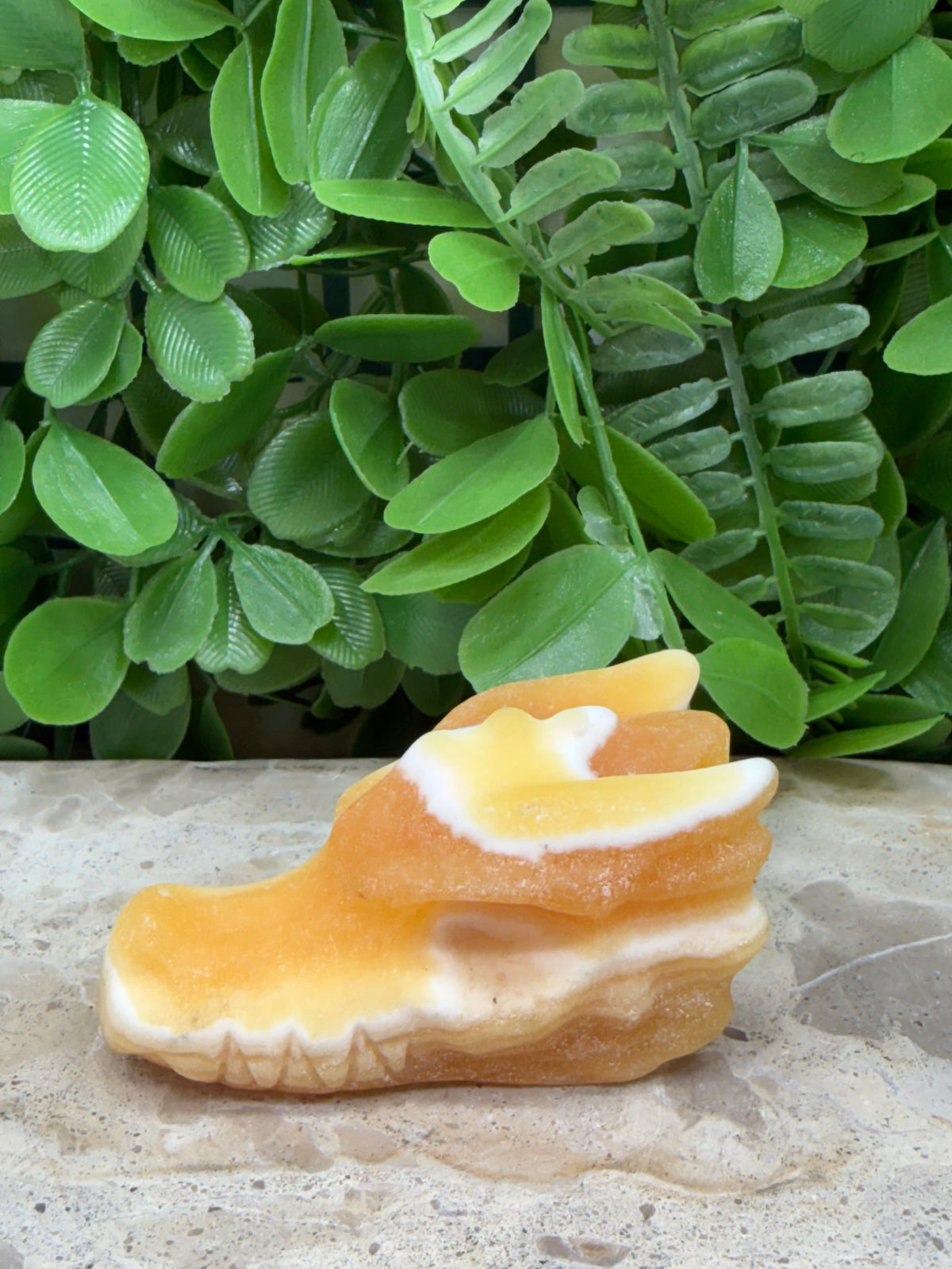 Orange Calcite Dragon Skull 130g