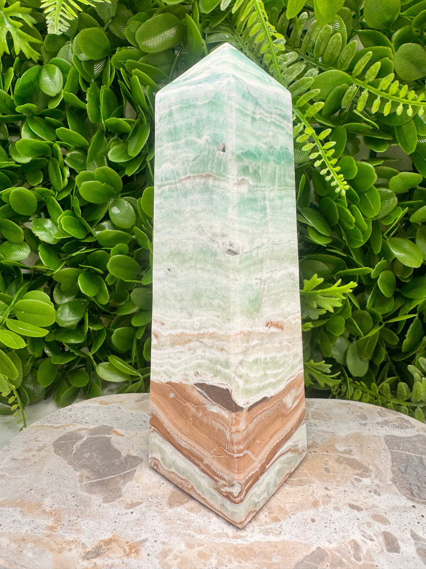 Blue Caribbean Calcite Tower 1502g