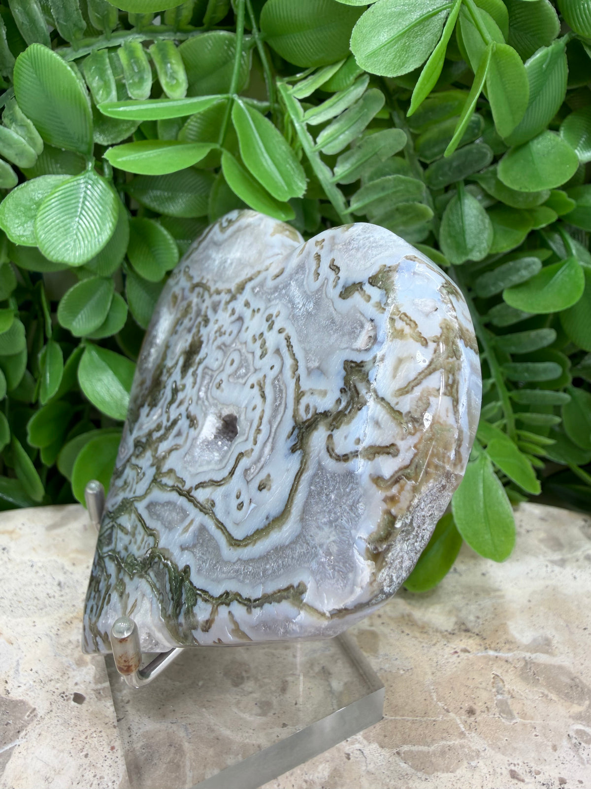 Moss Agate Heart | Growth • Abundance • Grounding