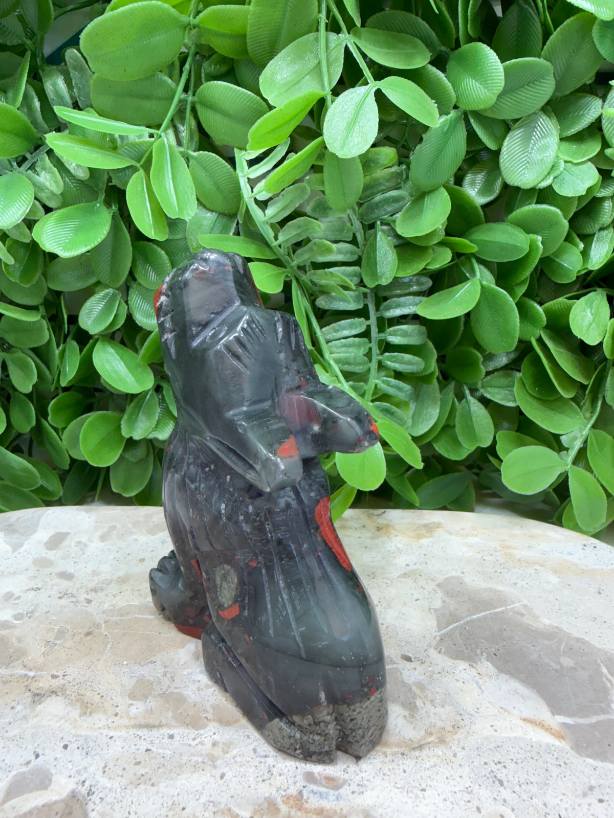African Blood Stone Wolf 290g | Strength • Courage • Vitality
