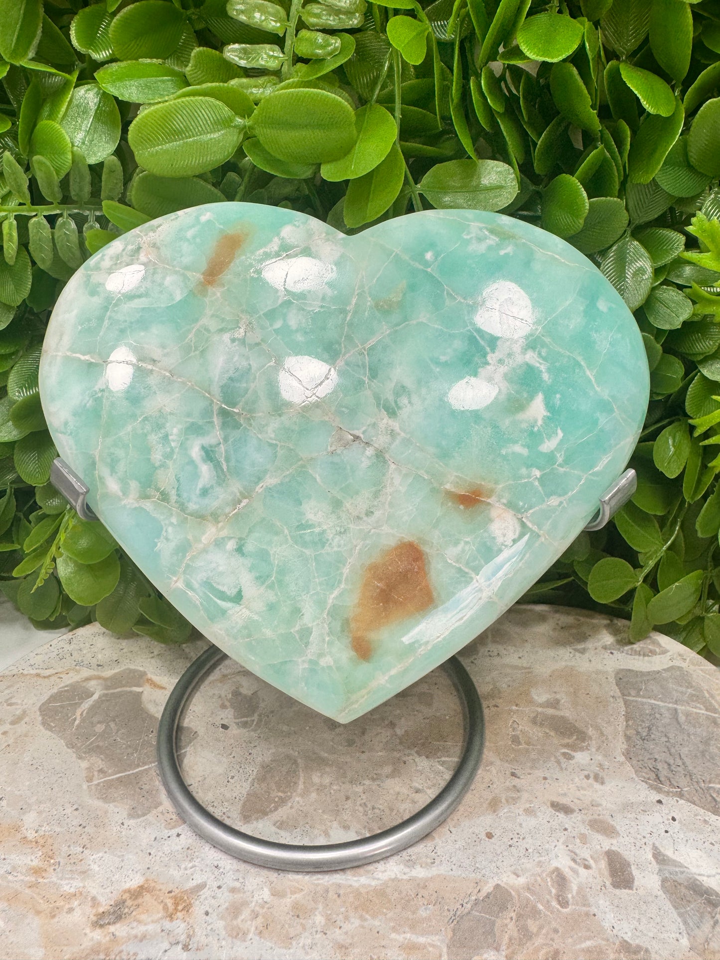 Aragonite & Smithsonite Heart 1092g