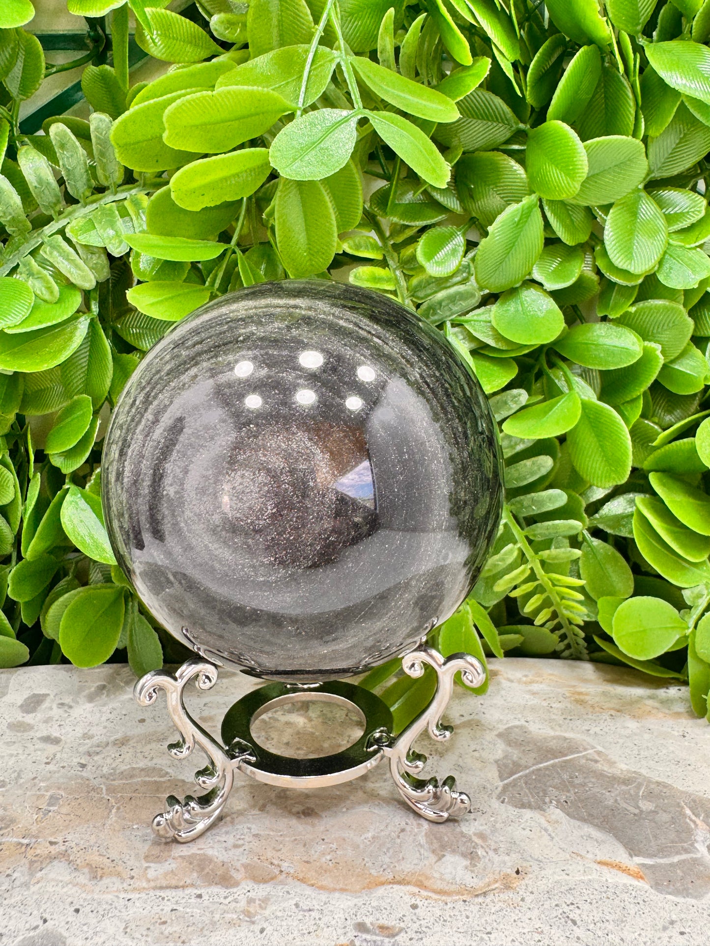 Silver Sheen Obsidian Sphere 698g