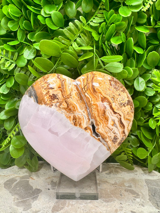 Pink Mangano / Pakistan Bumble Bee Jasper UV Heart 1262g