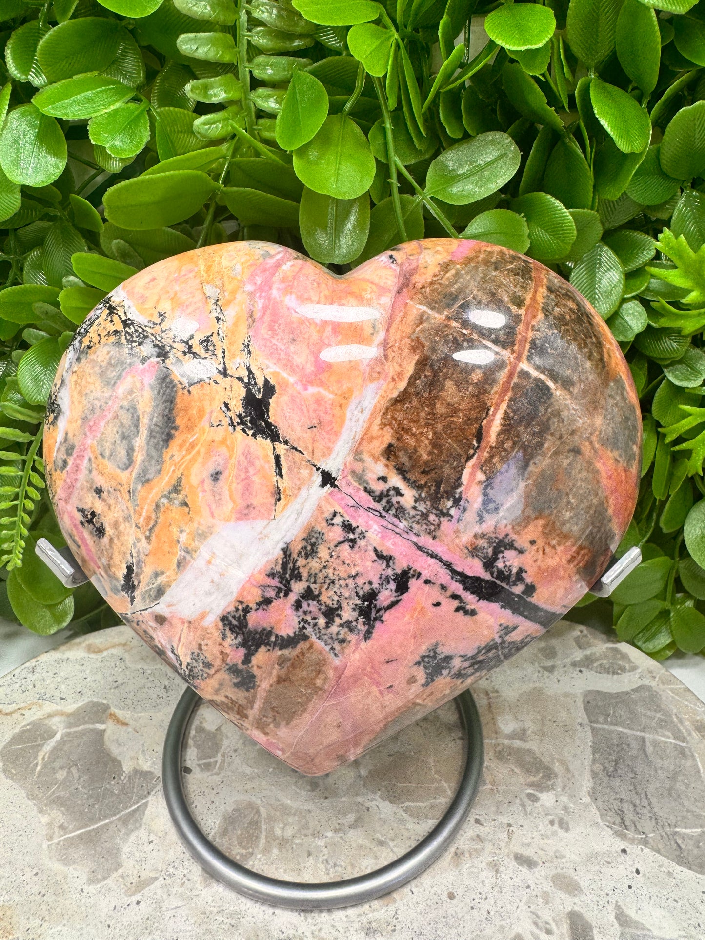 Rhodonite Heart 1272g