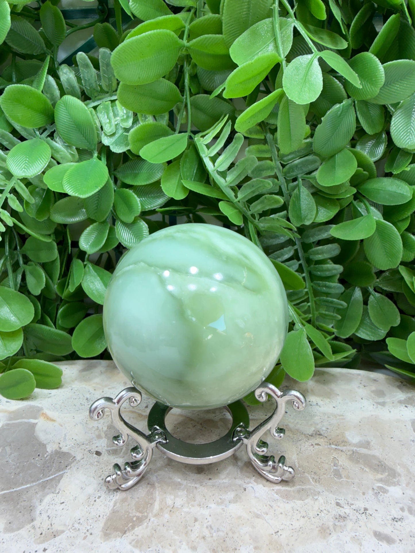 Flower Jade Sphere 344g