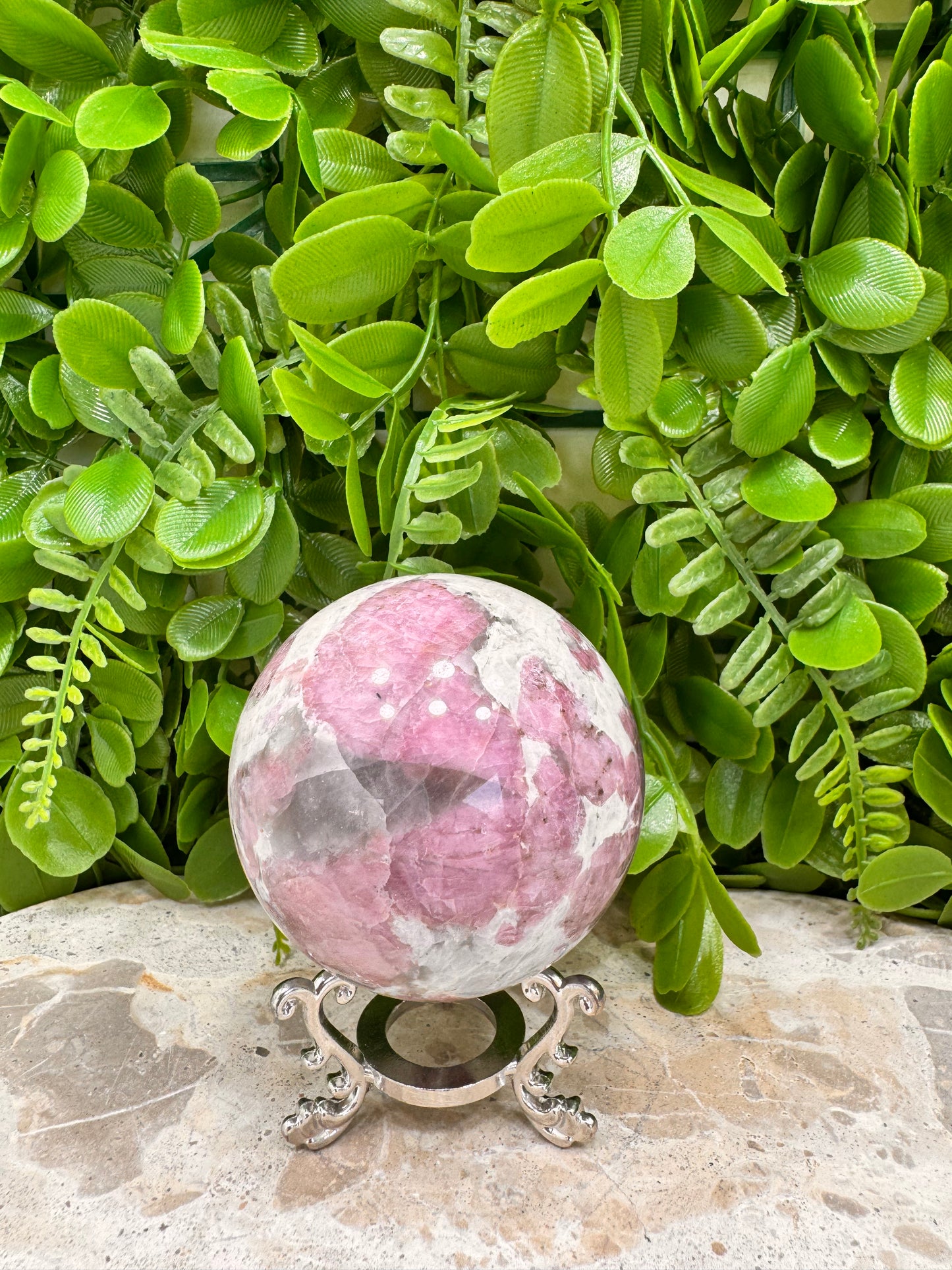 Pink Tourmaline Sphere 440g