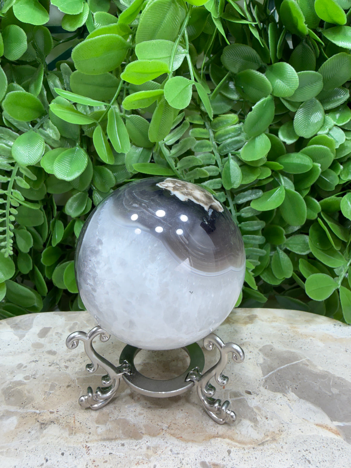 Volcanic Agate Sphere | Grounding • Protection • Strength