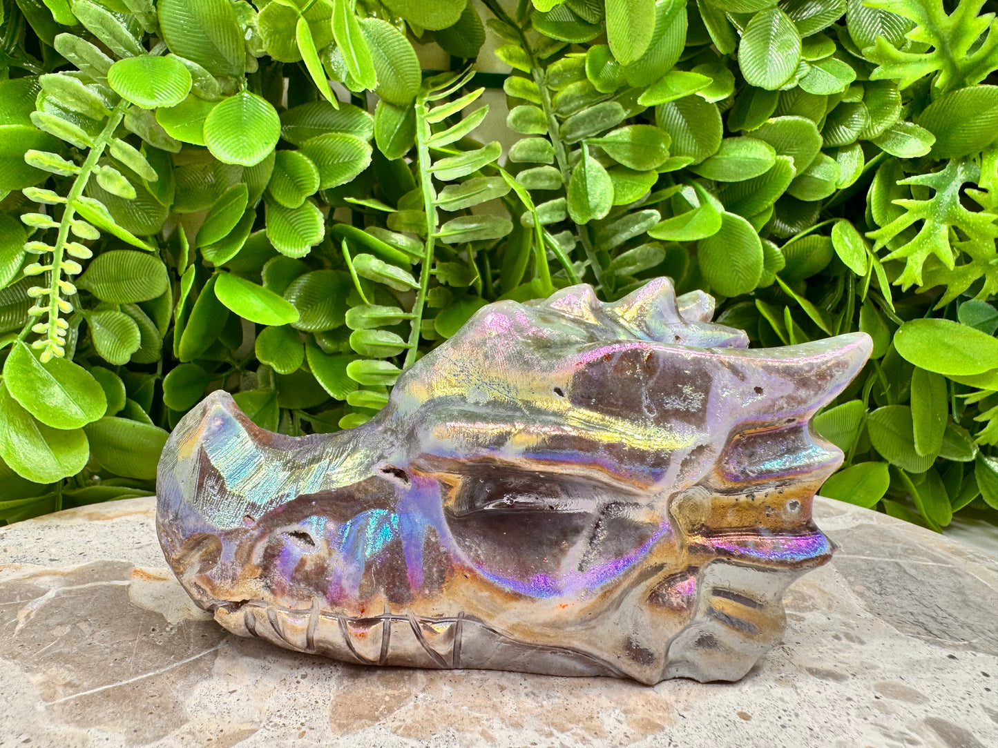 Aura Sphalerite Dragon Skull 562g