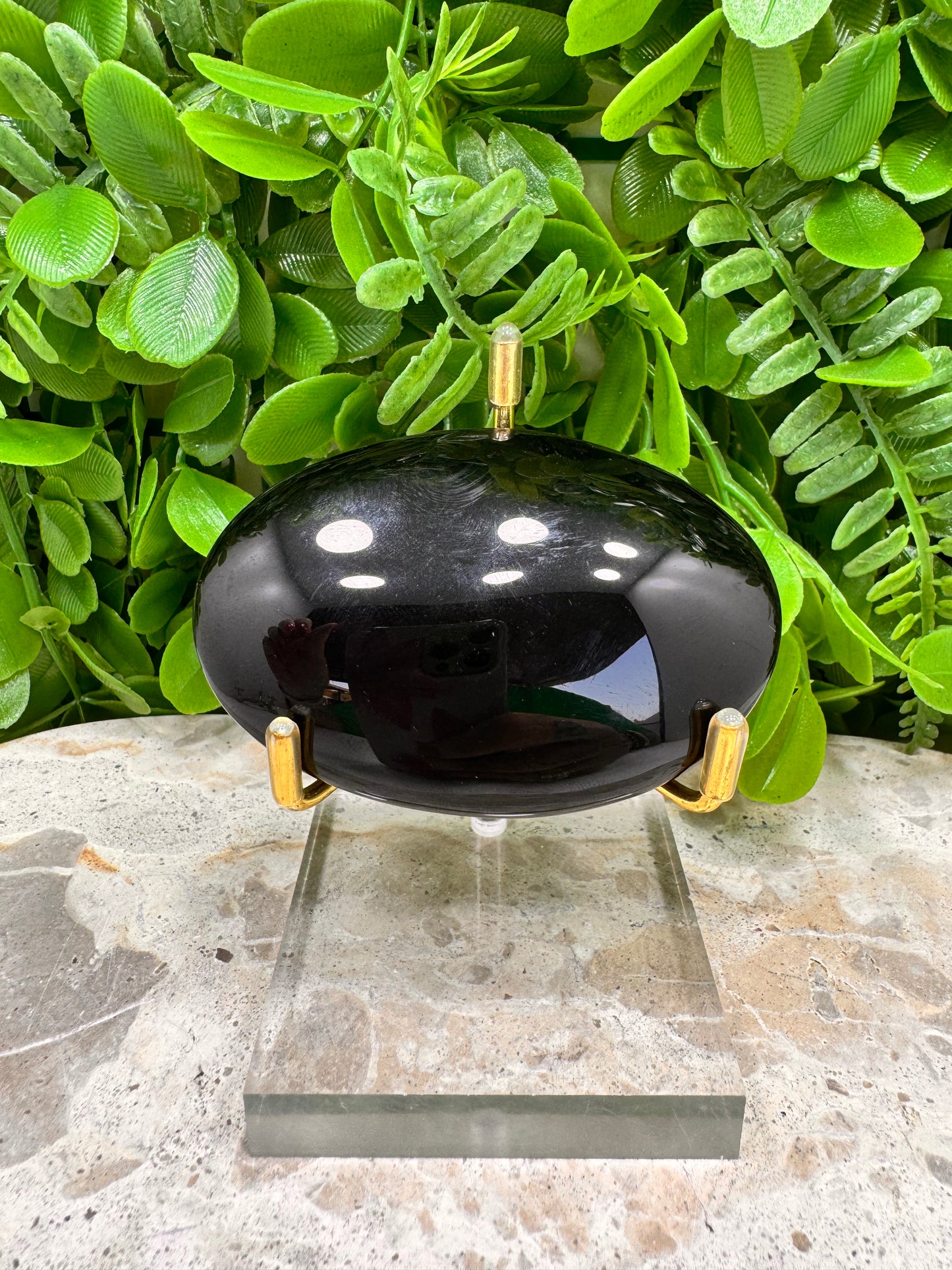Black Obsidian Palm Stone 126g