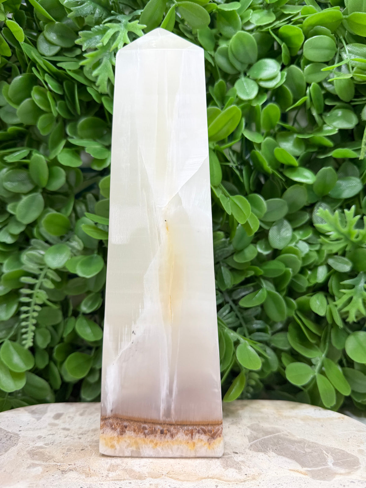 Dendritic Silky White Calcite Tower | Calm • Clarity • Balance