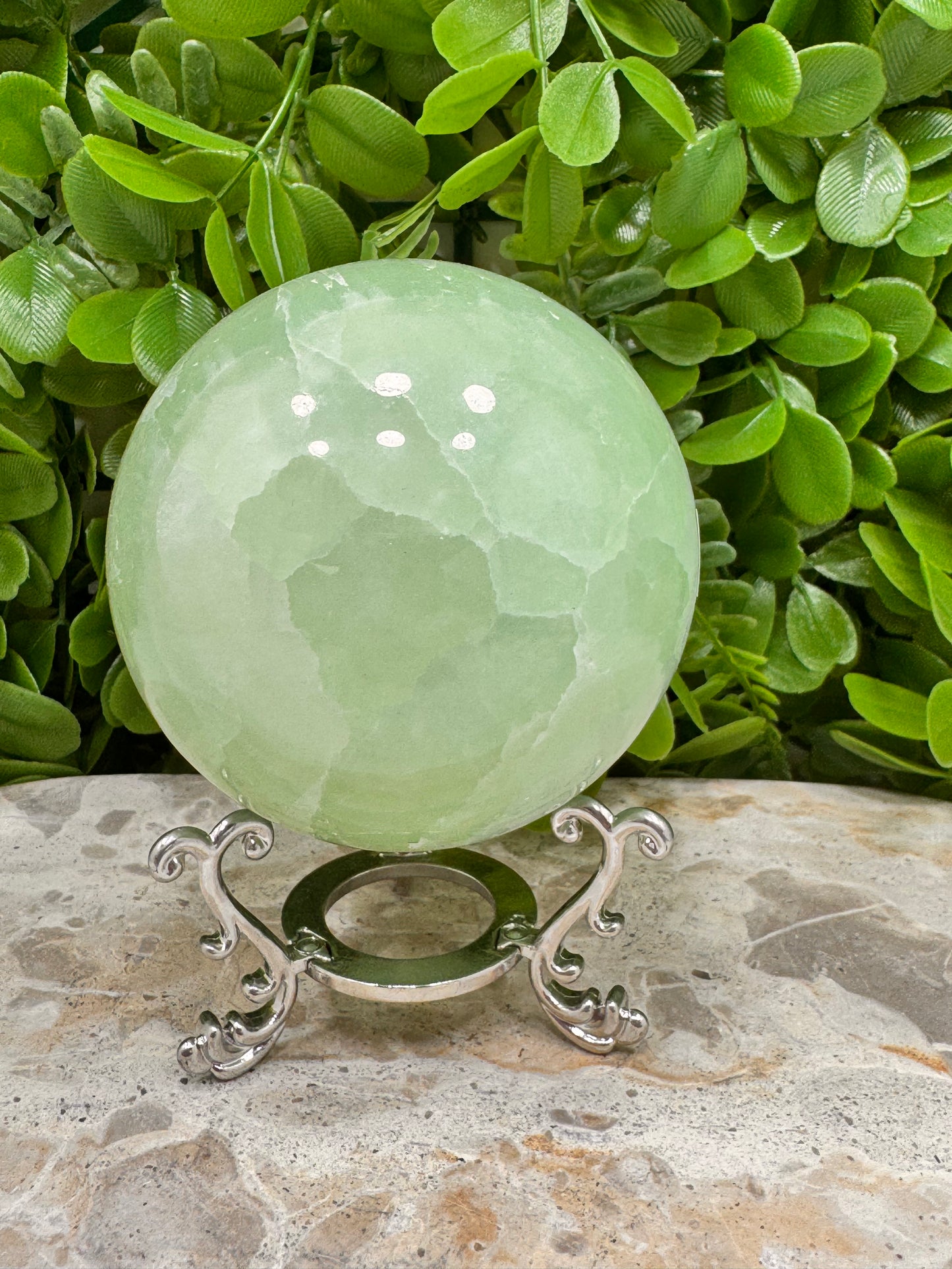 Pistachio Calcite Sphere 834g
