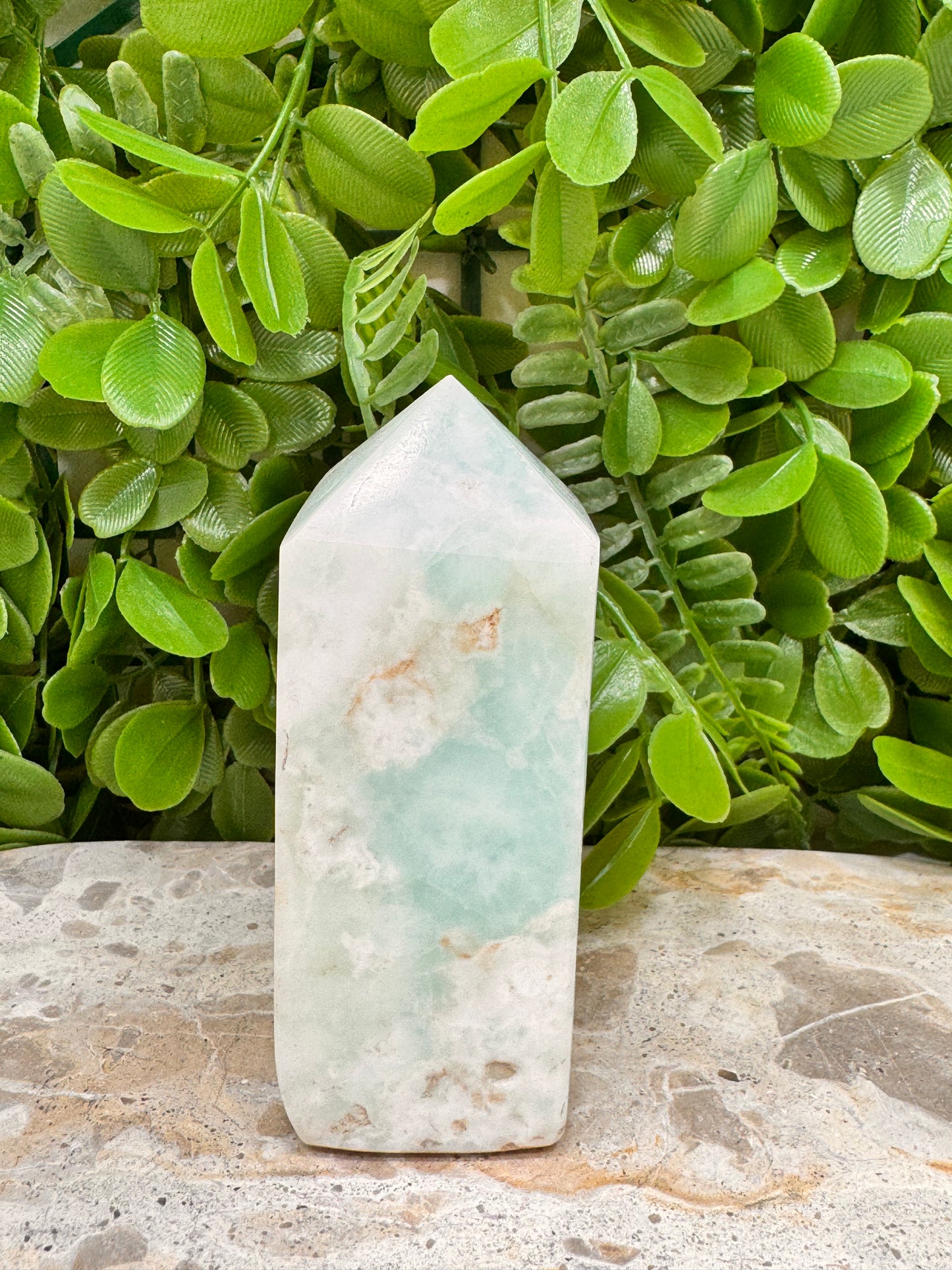 Aqua Caribbean Calcite Tower 336g