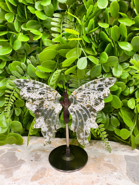 Moss Agate Butterfly 154g