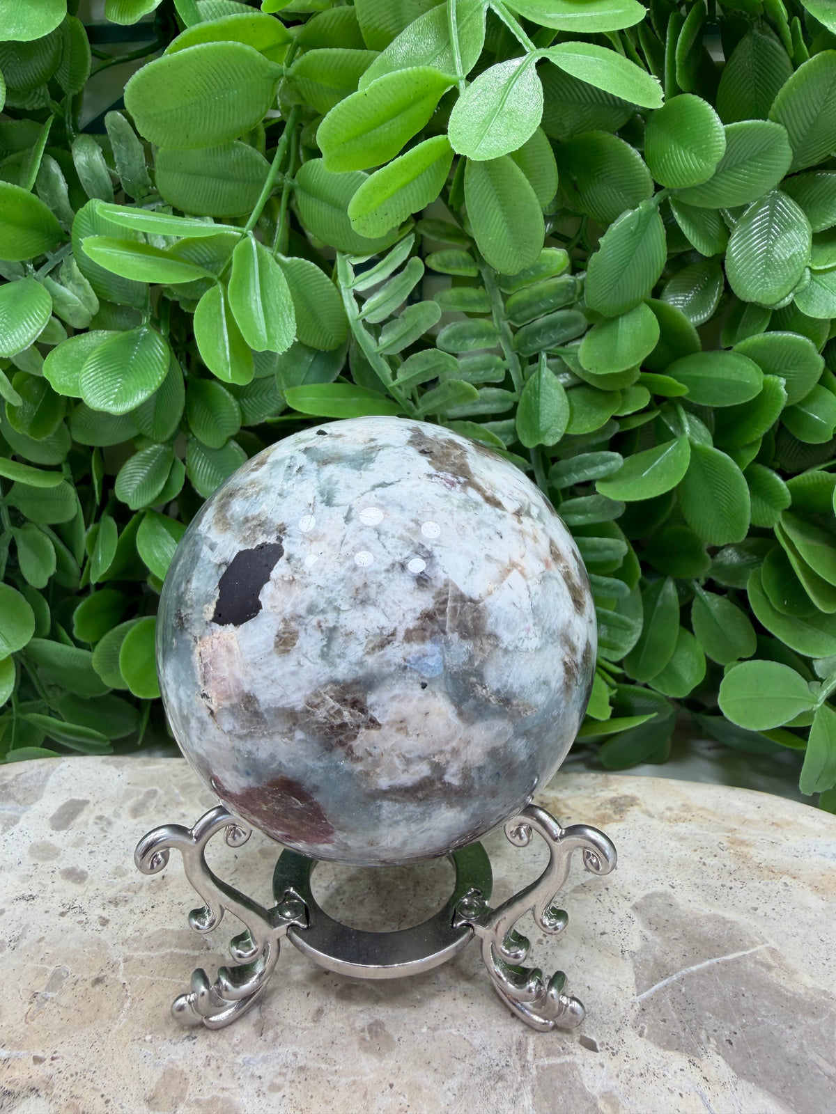 Unicorn Stone Sphere 442g | Calm • Love • Positivity