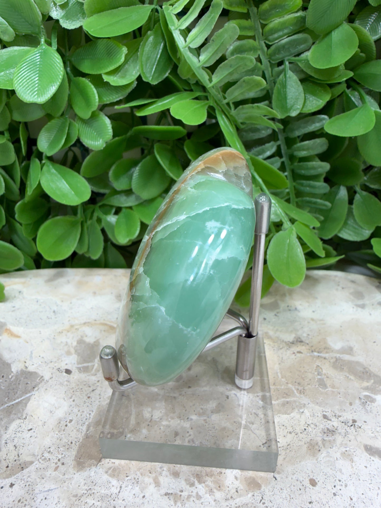 Emerald Kiwi Calcite Heart 180g