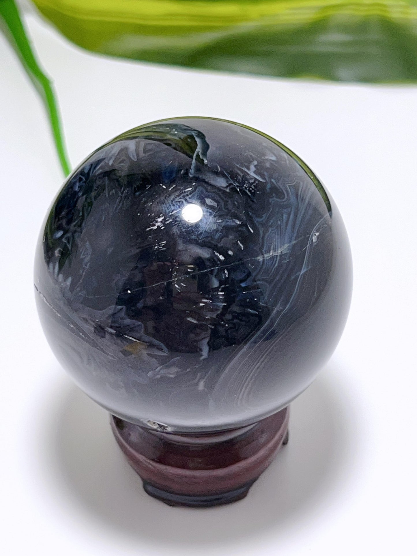 Black Banded Onyx Sphere 366g