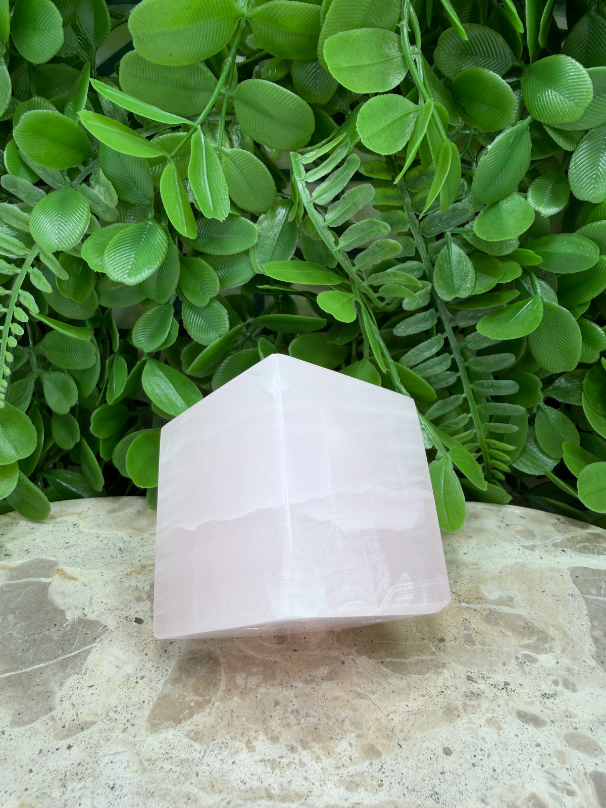 Pink Mangano Cube | Love • Compassion • Calm