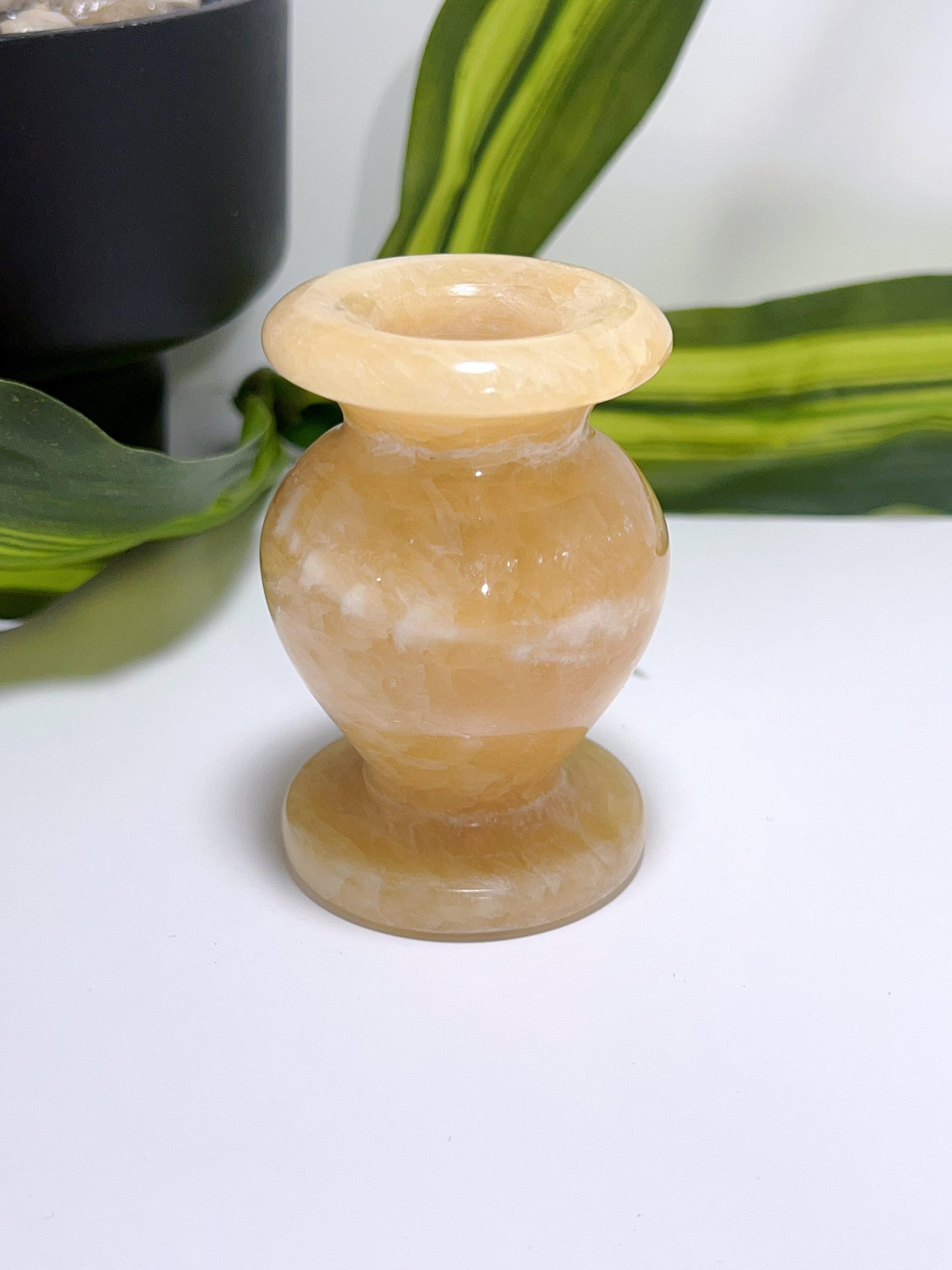 Orange Banded Calcite Mini Vase 230g