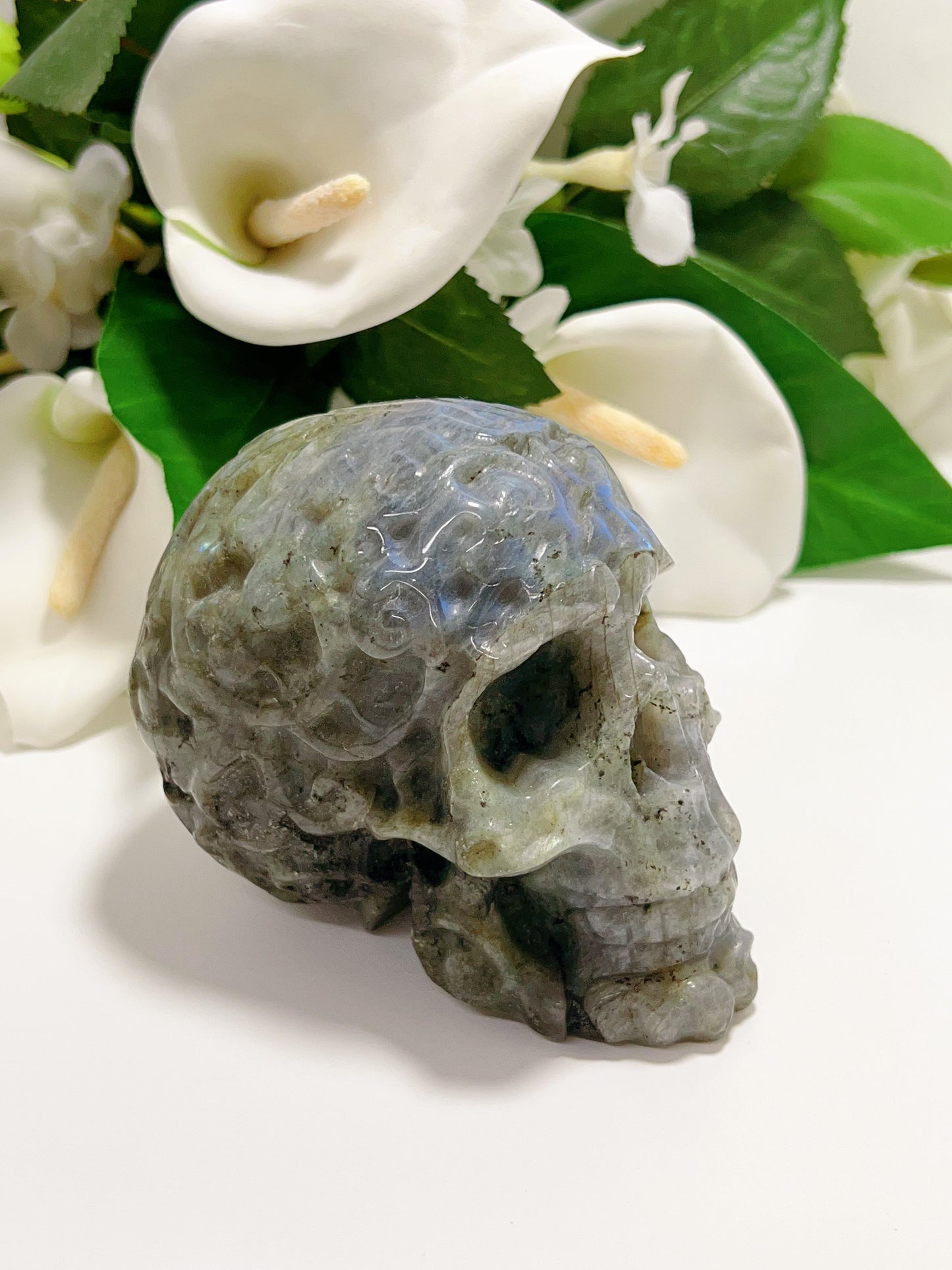 Labradorite CoCo Skull 602g